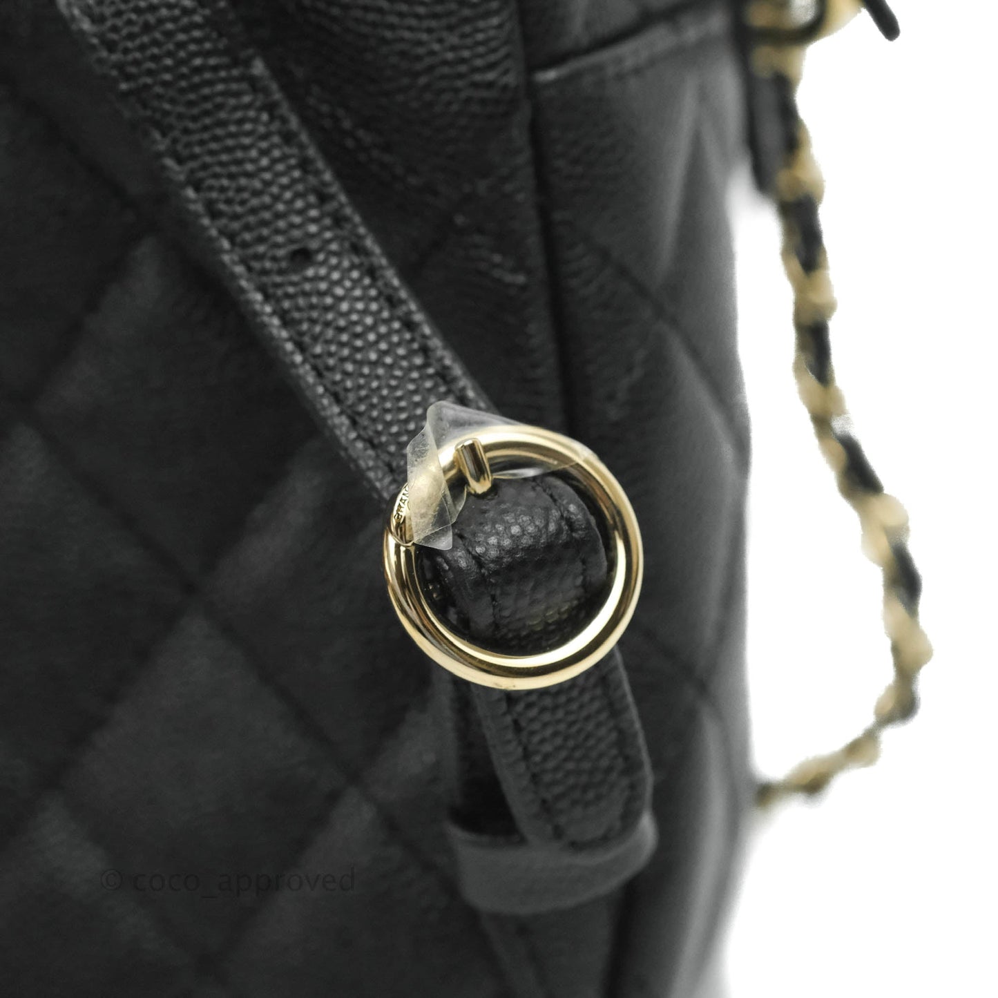 Chanel Quilted Small CC Day Backpack Black Caviar Gold Hardware