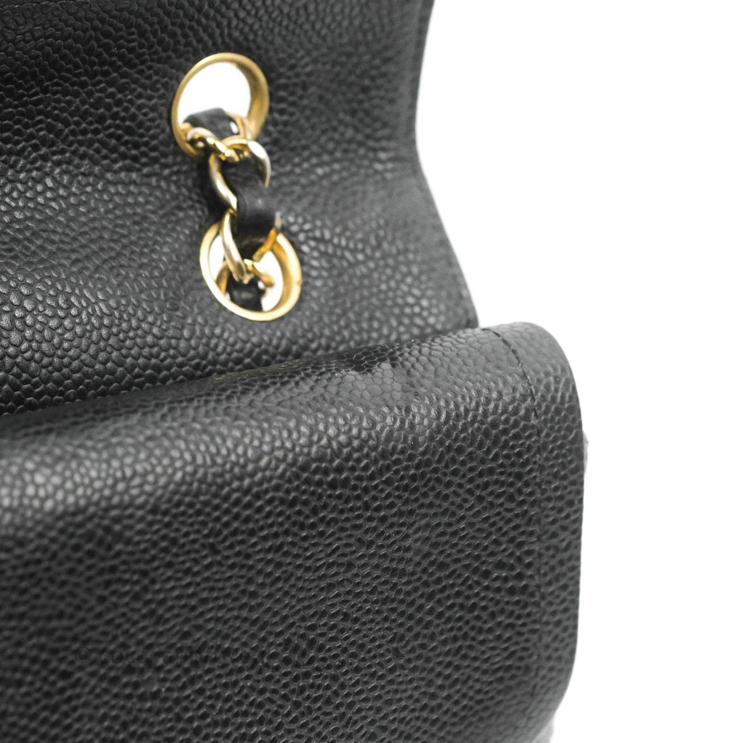 Chanel Classic M/L Medium Flap Quilted Black Caviar Gold Hardware