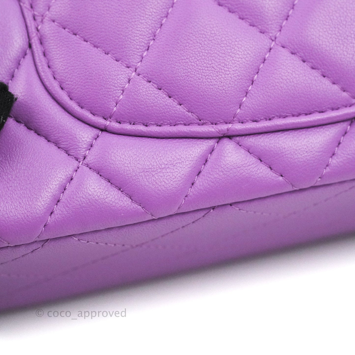 Chanel Quilted Mini Rectangular Flap Purple Lambskin Silver Hardware