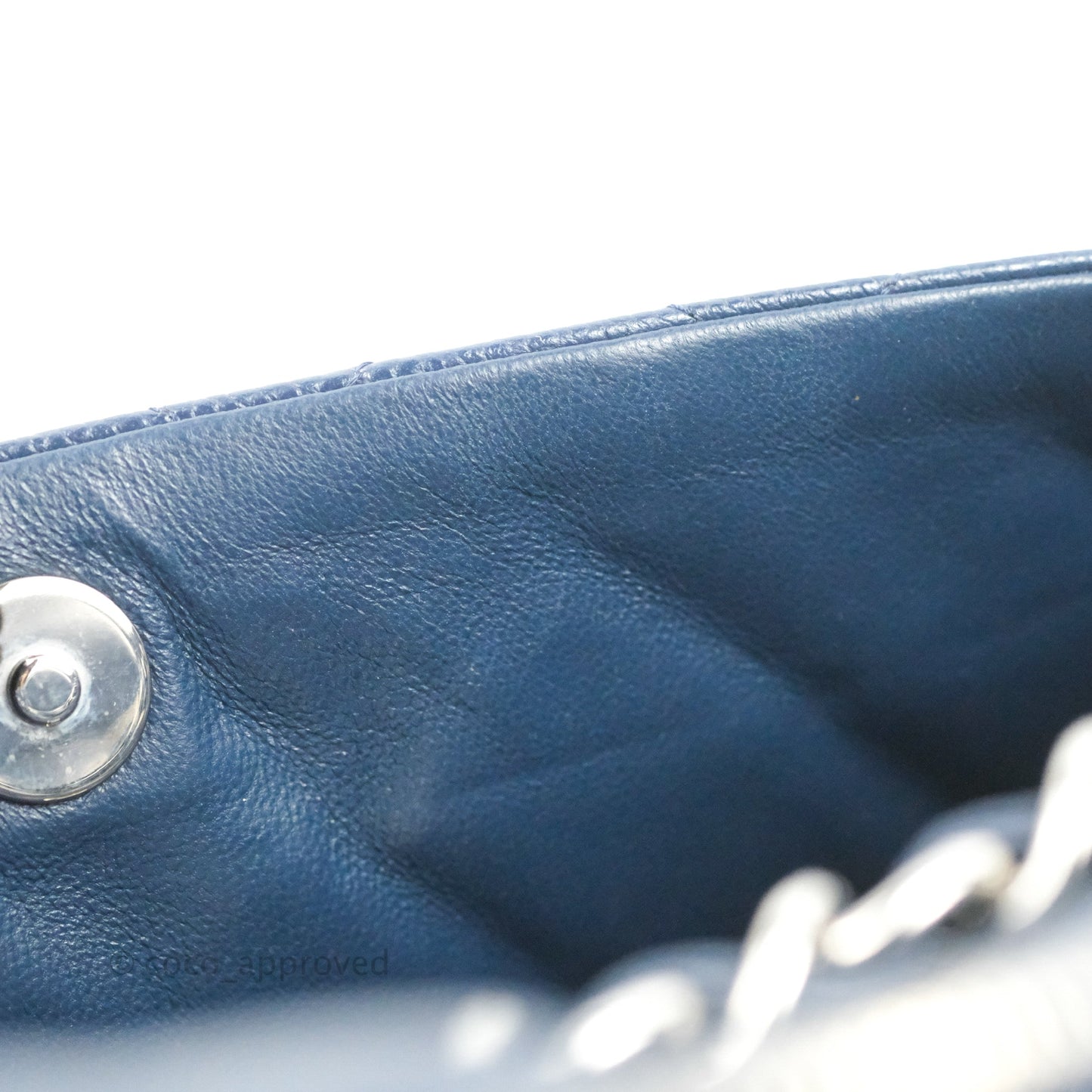 Chanel Quilted Large Classic Camera Bag Navy Caviar Silver Hardware