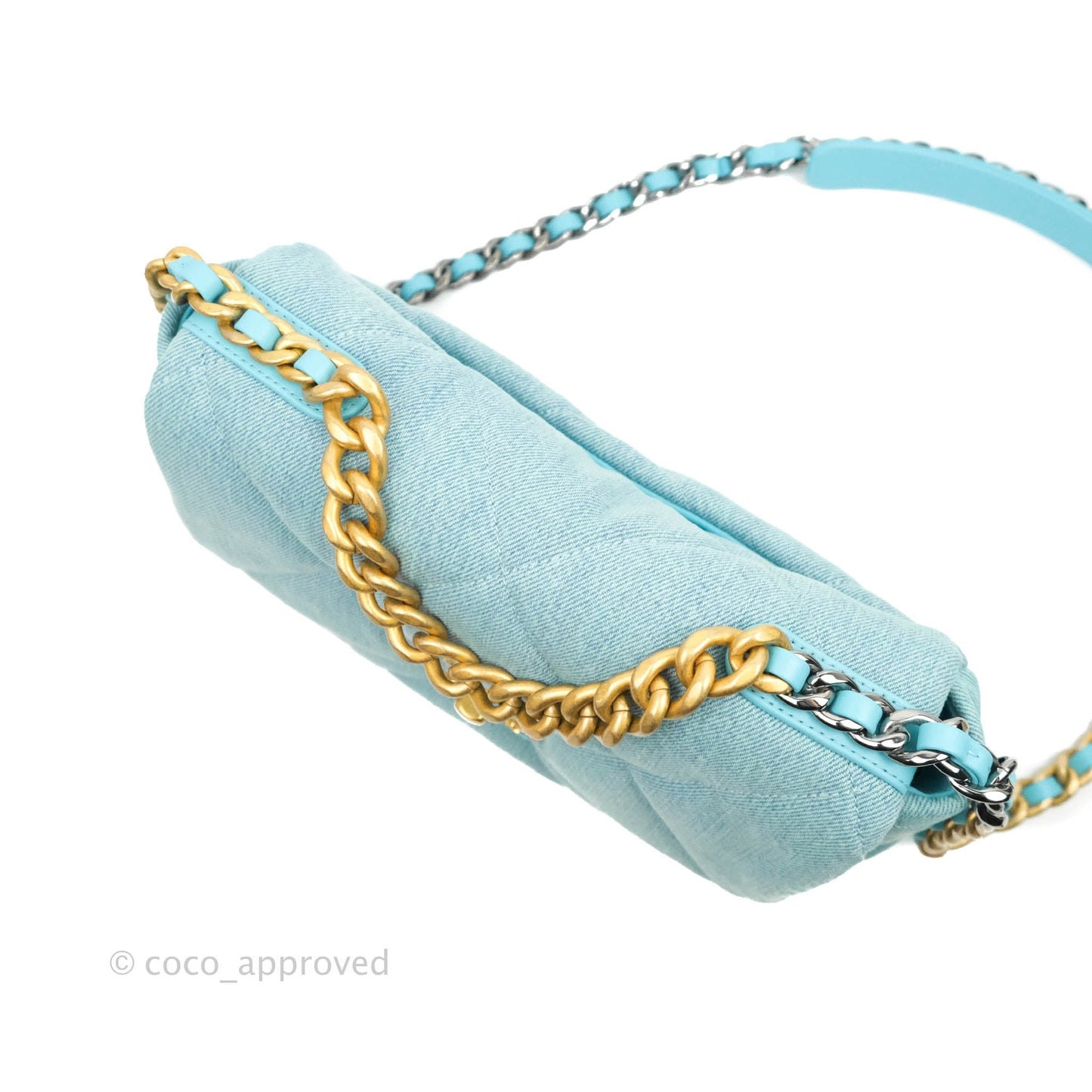 Chanel 19 Small Blue Denim Mixed Hardware