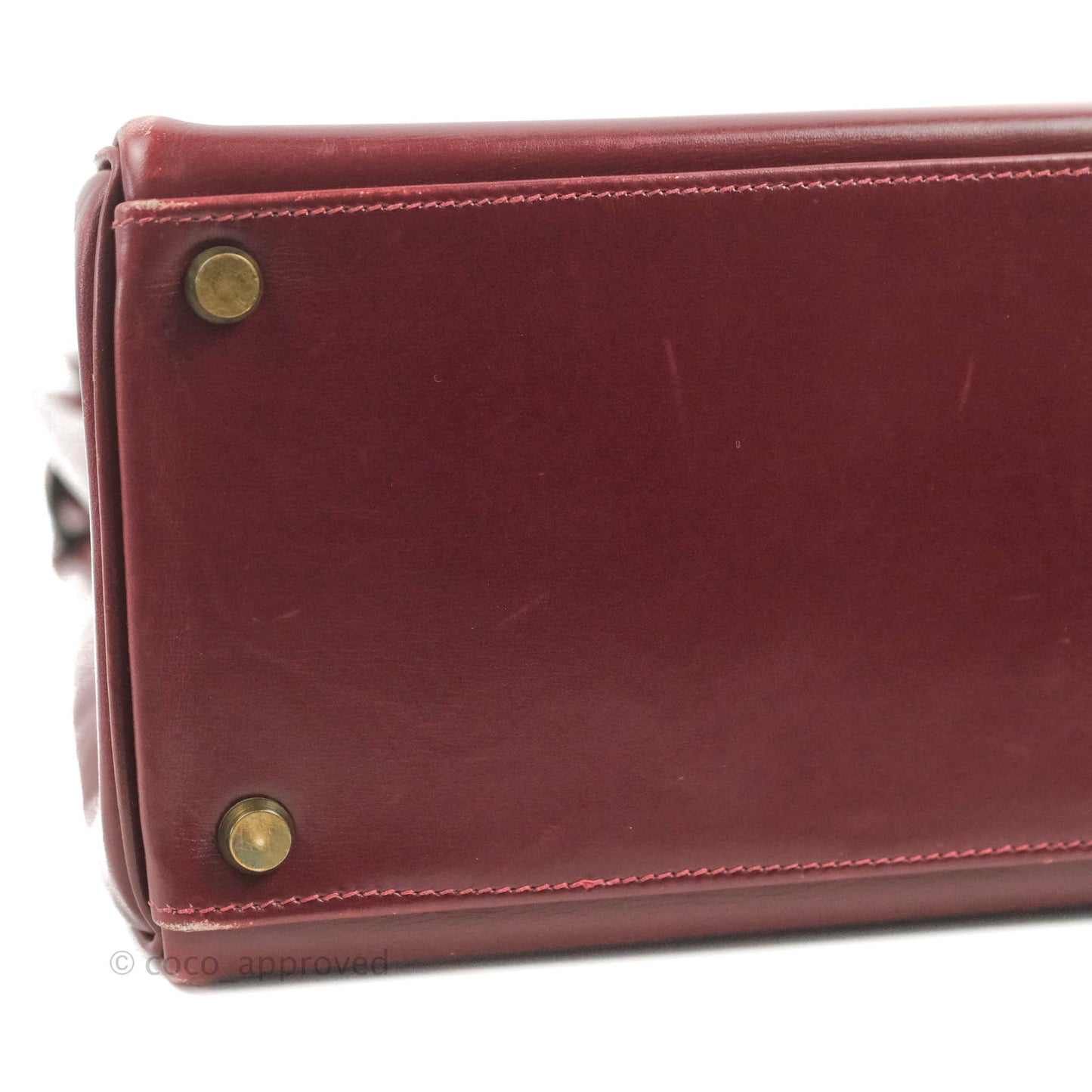 Hermès Vintage Kelly Retourne 32 Dark Red Gold Hardware