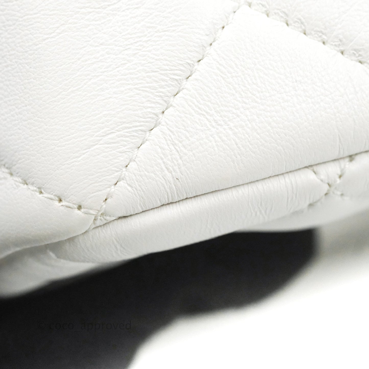 Chanel Small Flap Bag White Lambskin Aged Gold and Lacquered Metal 22S