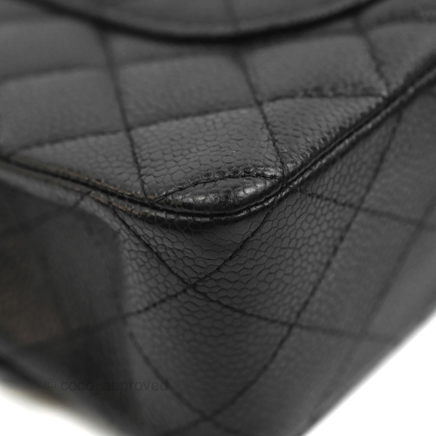 Chanel Classic M/L Medium Flap Quilted Black Caviar Silver Hardware