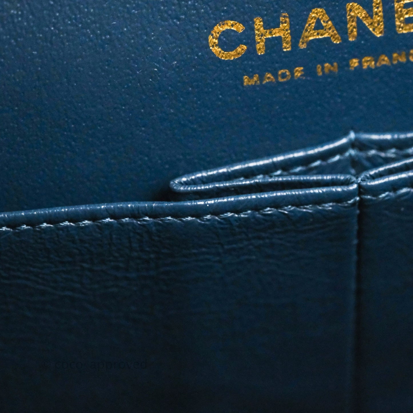 Chanel Small Classic Flap Quilted Iridescent Navy Caviar Gold Hardware 18S