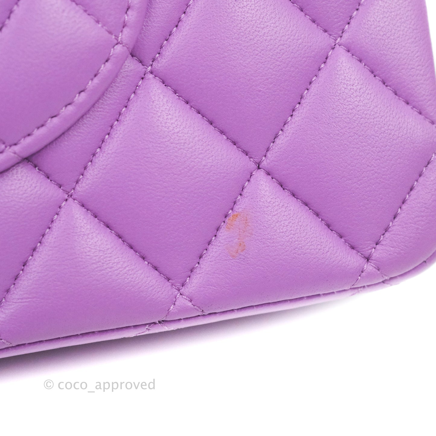 Chanel Classic M/L Medium Flap Quilted Purple Lambskin Silver Hardware 20C