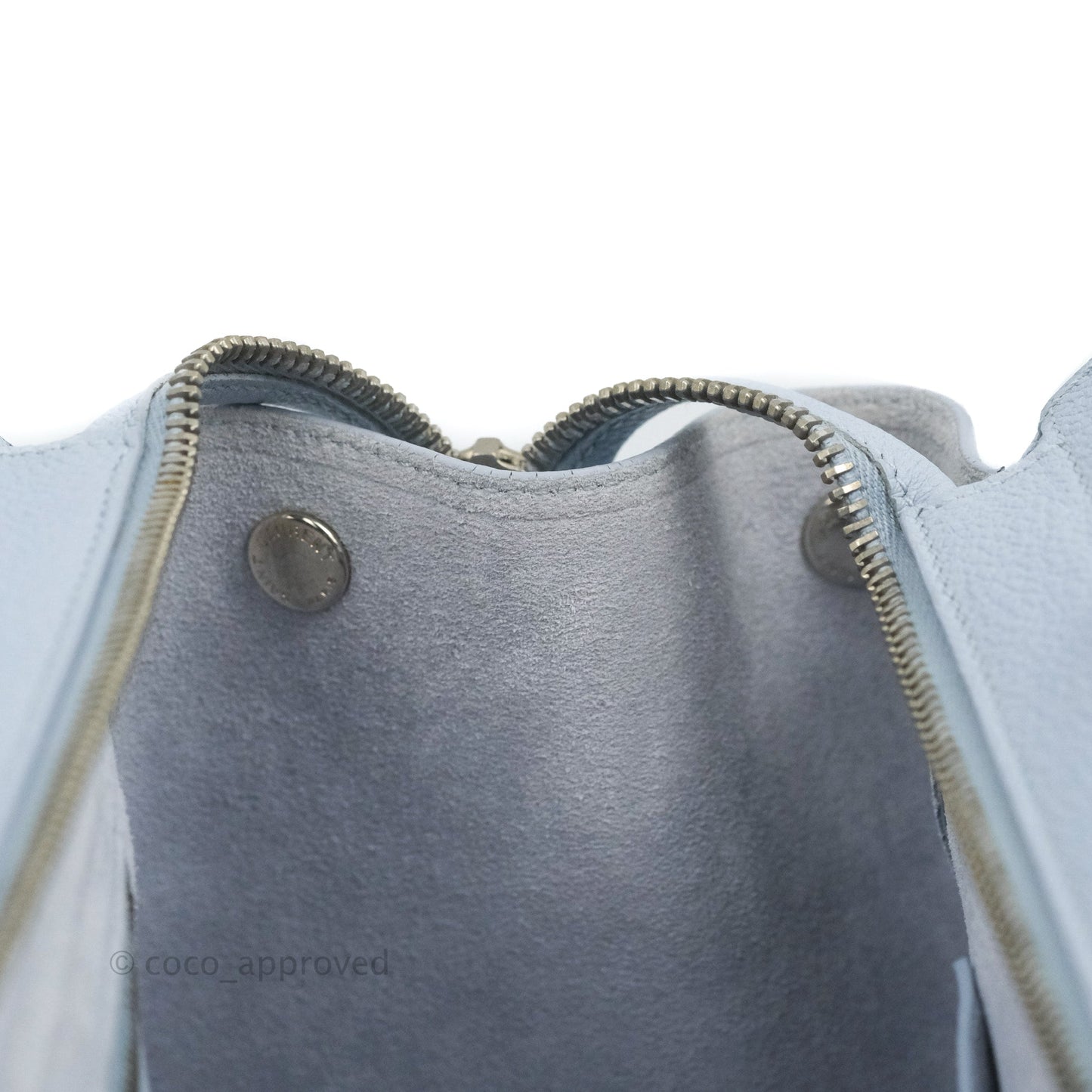 Saint Laurent Small Cabas Rive Gauche Bag Grained Calfskin Baby Blue Silver Hardware