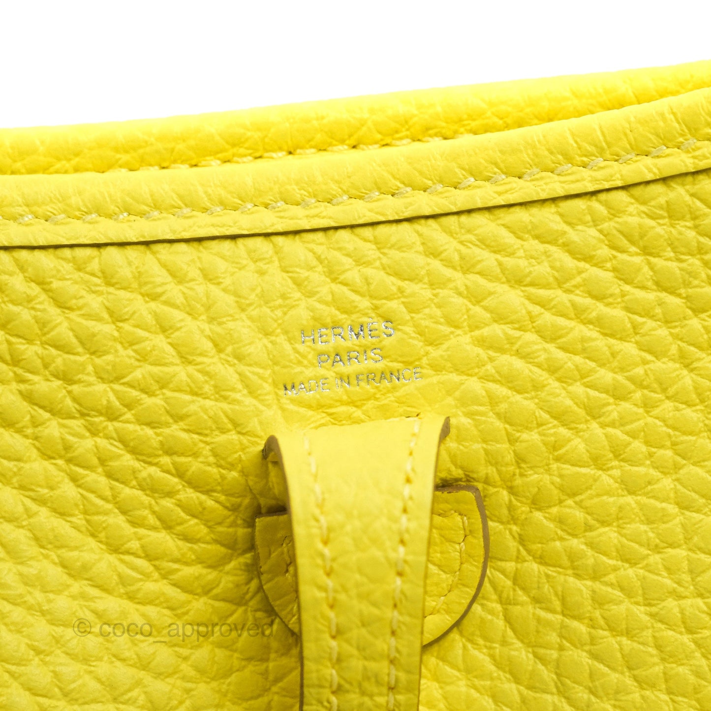 Hermès Mini Evelyne 16 Lime Clemence Palladium Hardware