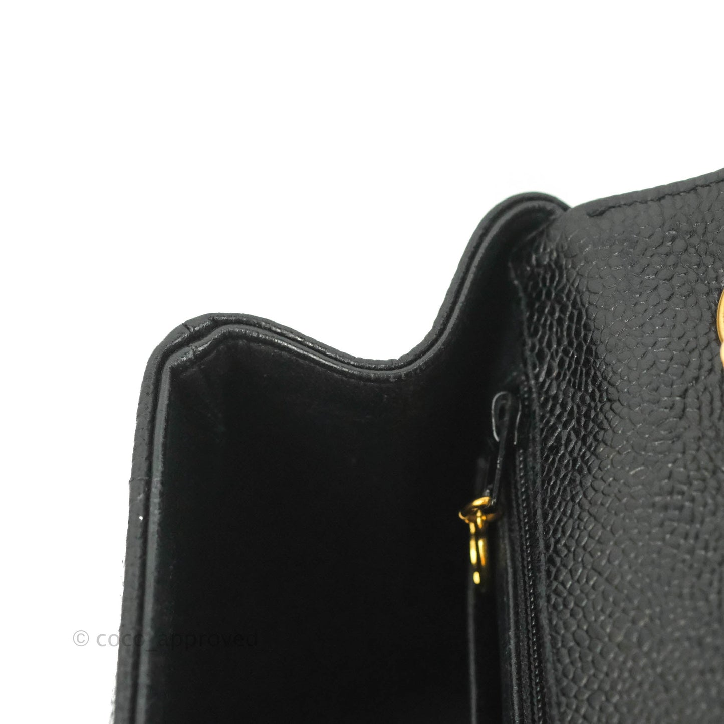 Chanel Vintage Chevron Envelope Flap Bag Black Caviar 24K Gold Hardware