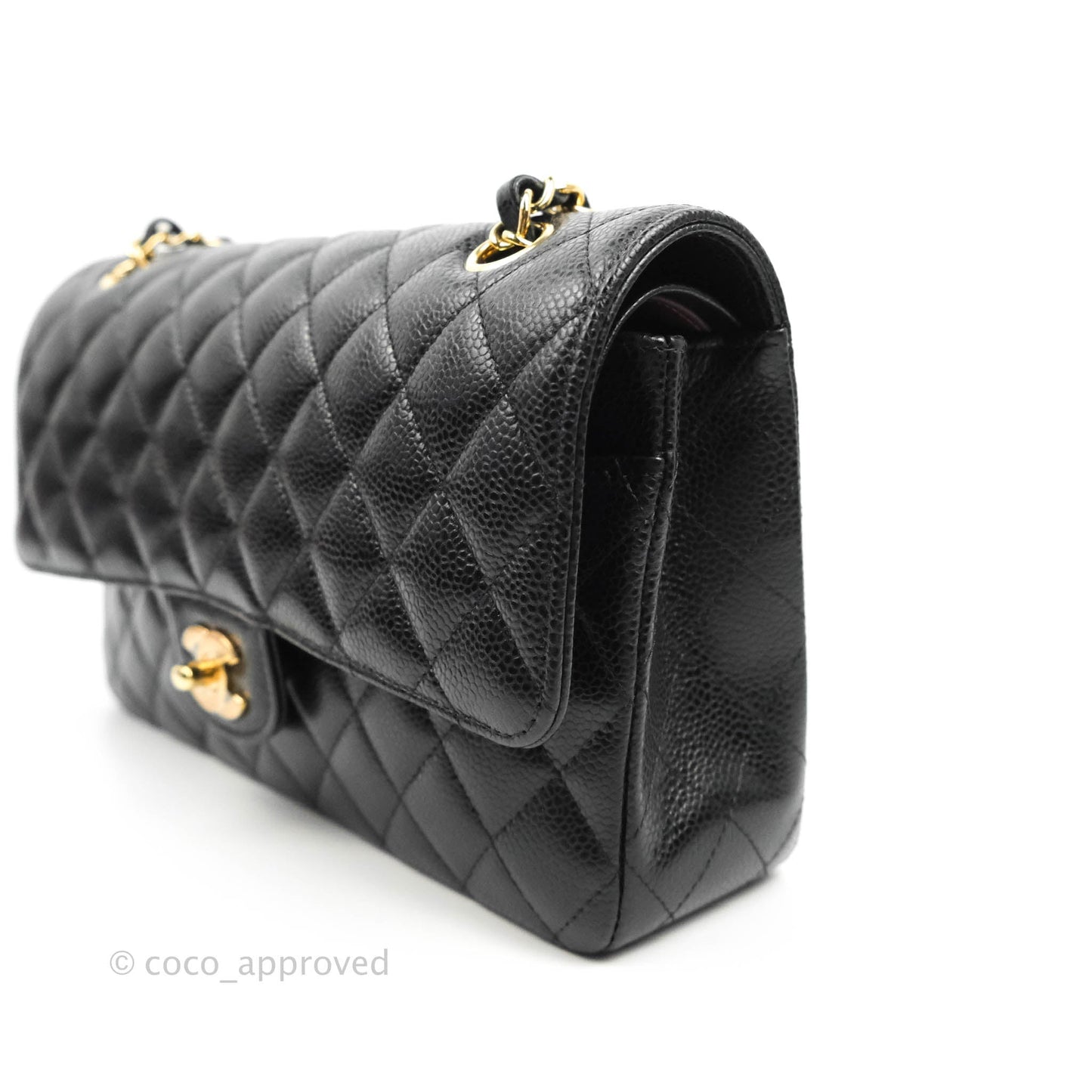 Chanel Medium Classic Quilted Flap Black Caviar Gold Hardware