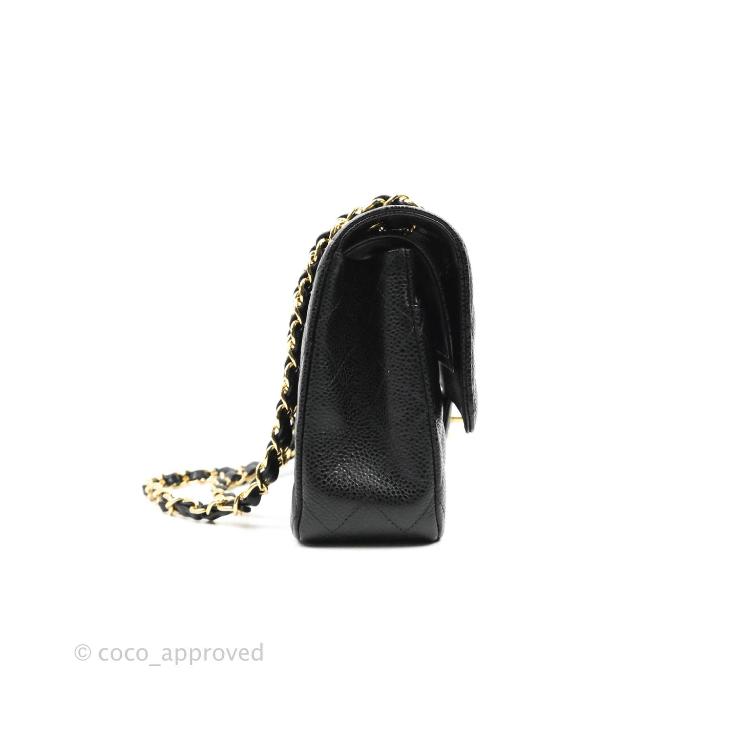 Chanel Classic M/L Medium Flap Quilted Black Caviar Gold Hardware