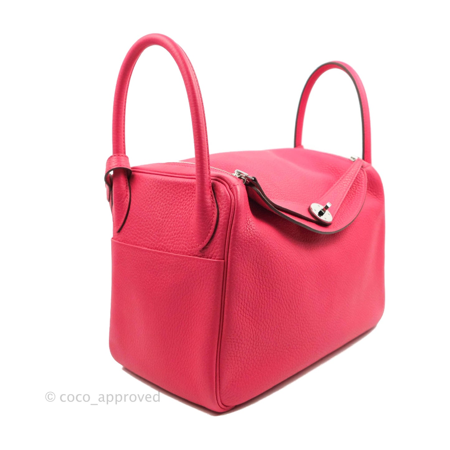 Hermès Lindy 30 Rose Extreme Clemence Palladium Hardware