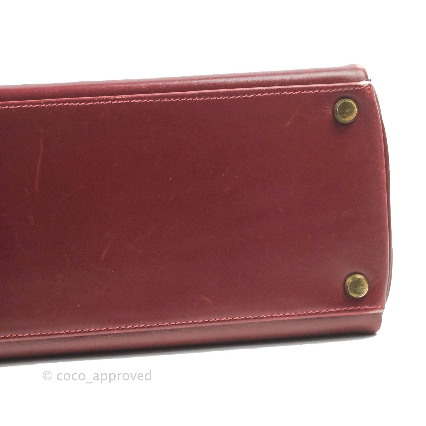 Hermès Vintage Kelly Retourne 32 Dark Red Gold Hardware