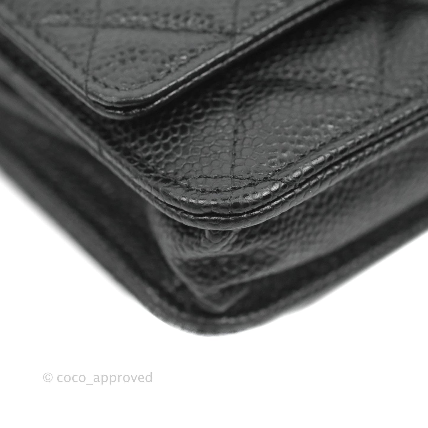 Chanel Quilted WOC Black Caviar Gold Hardware