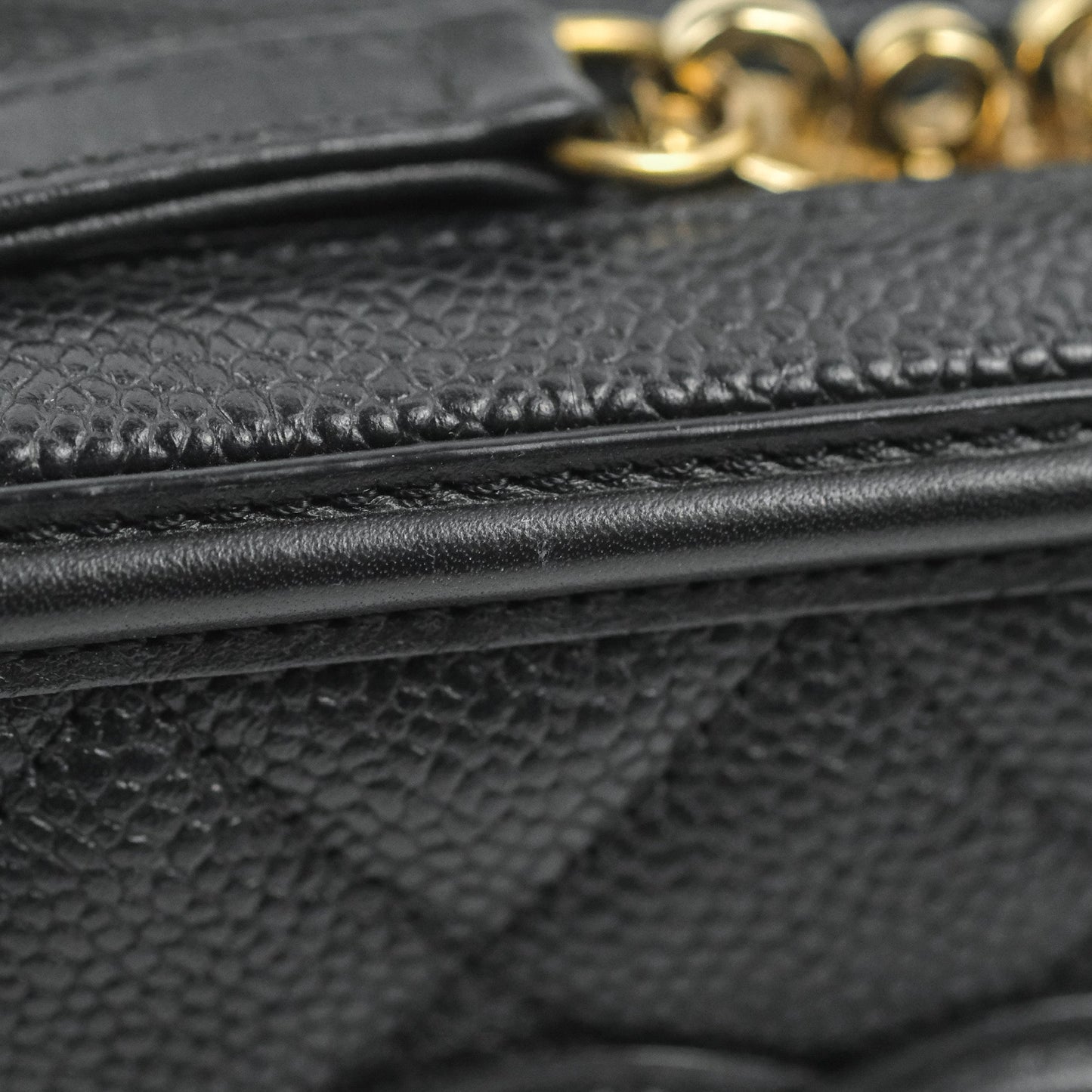 Chanel Quilted Small CC Filigree Vanity Case Black Caviar