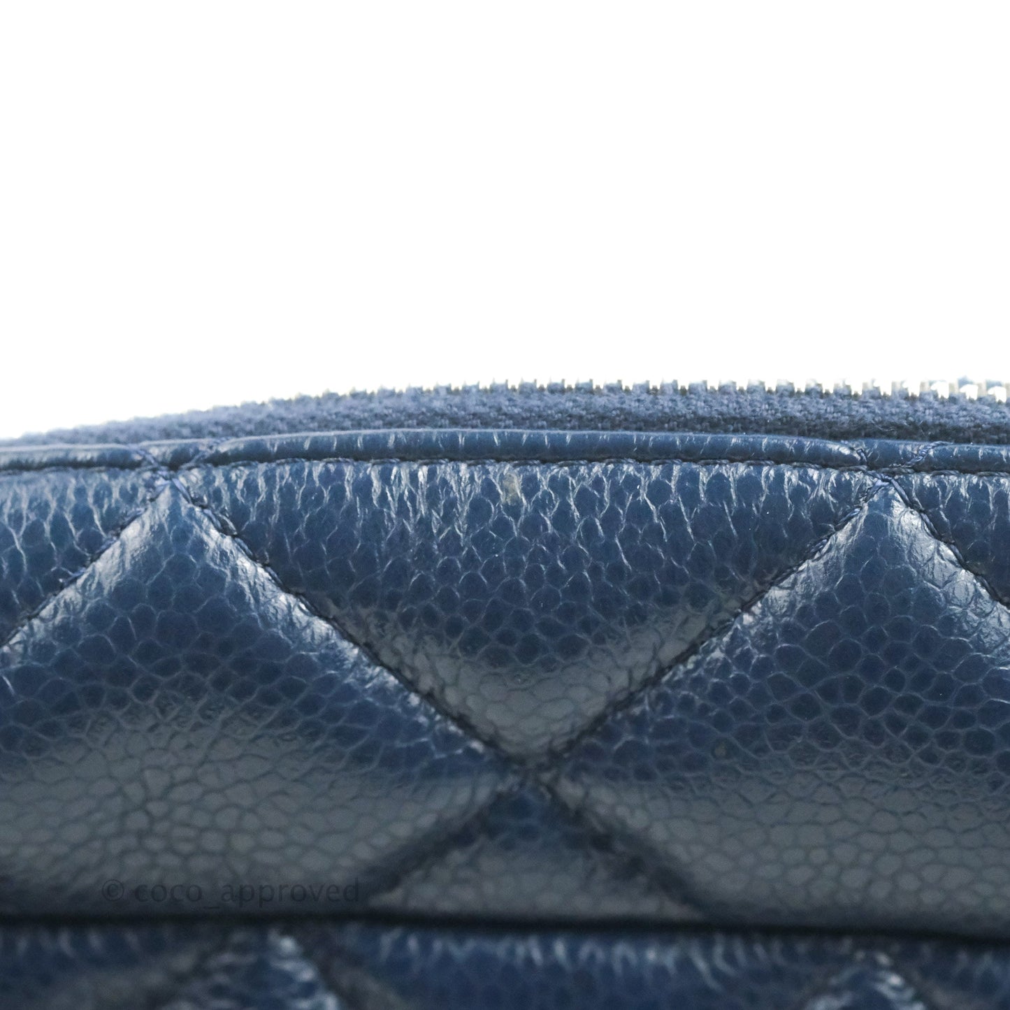 Chanel Quilted Large Classic Camera Bag Navy Caviar Silver Hardware