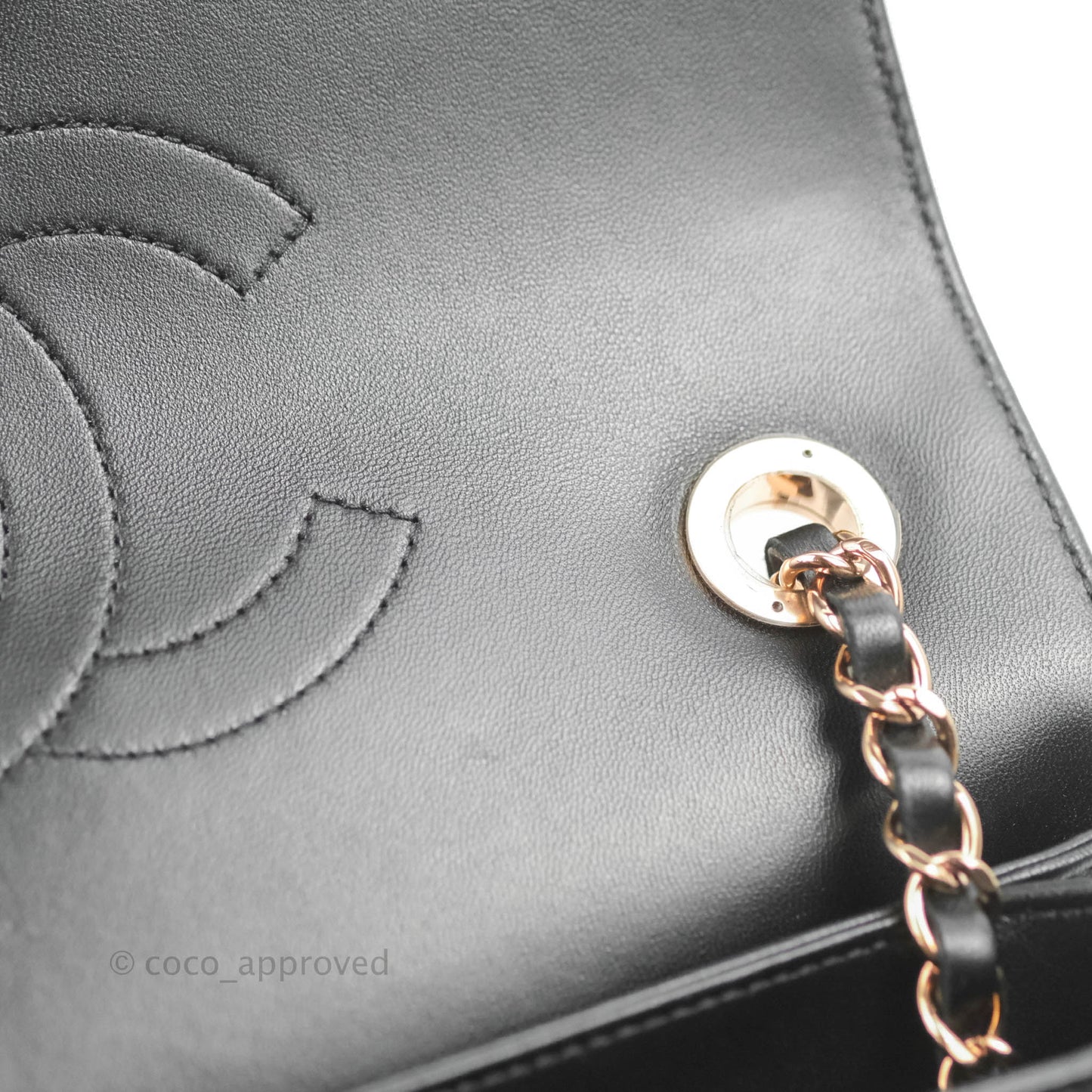 Chanel Small Trendy CC Black Lambskin Rose Gold Hardware 22C