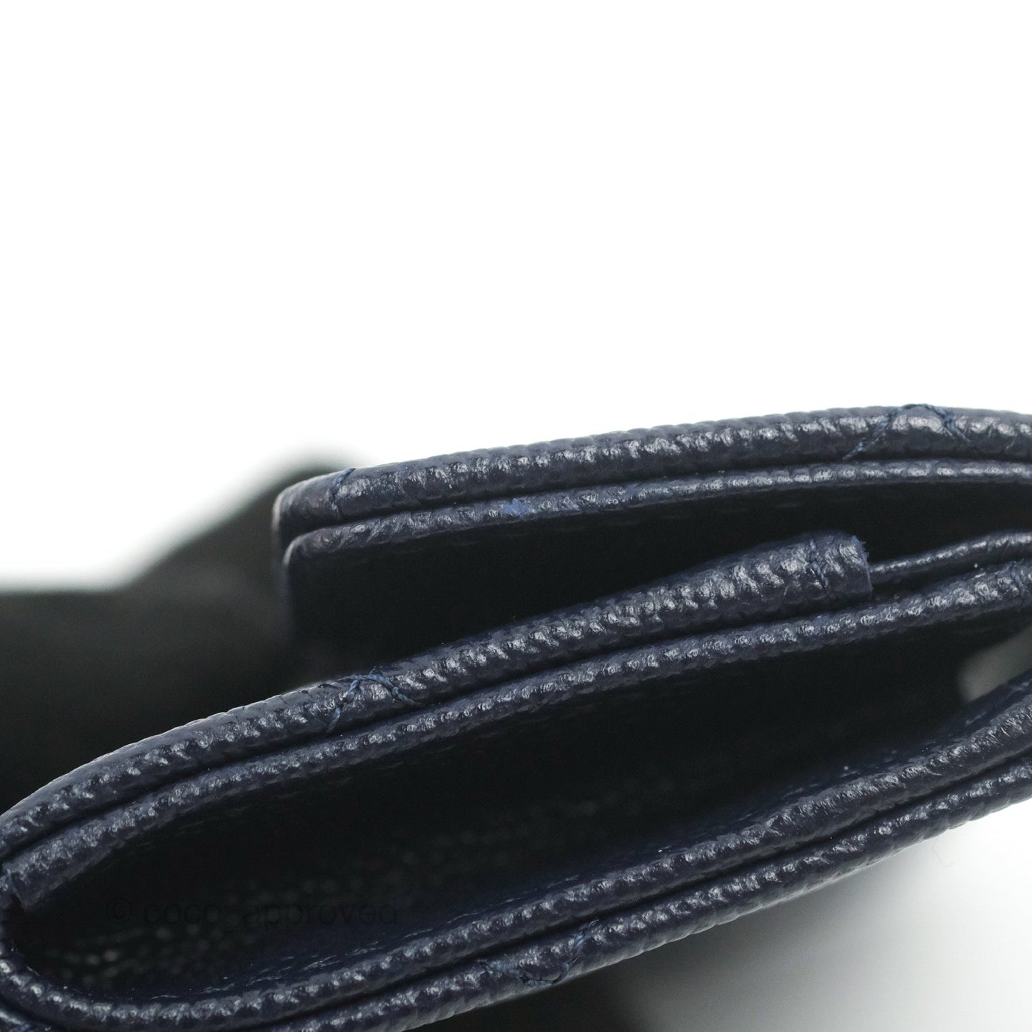 Chanel Quilted Flap Card Holder Navy Caviar