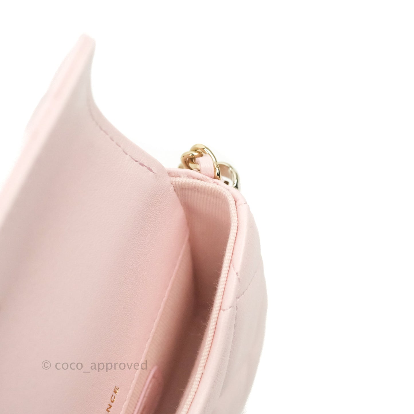 Chanel Mini Clutch With Chain Pink Lambskin Gold Hardware