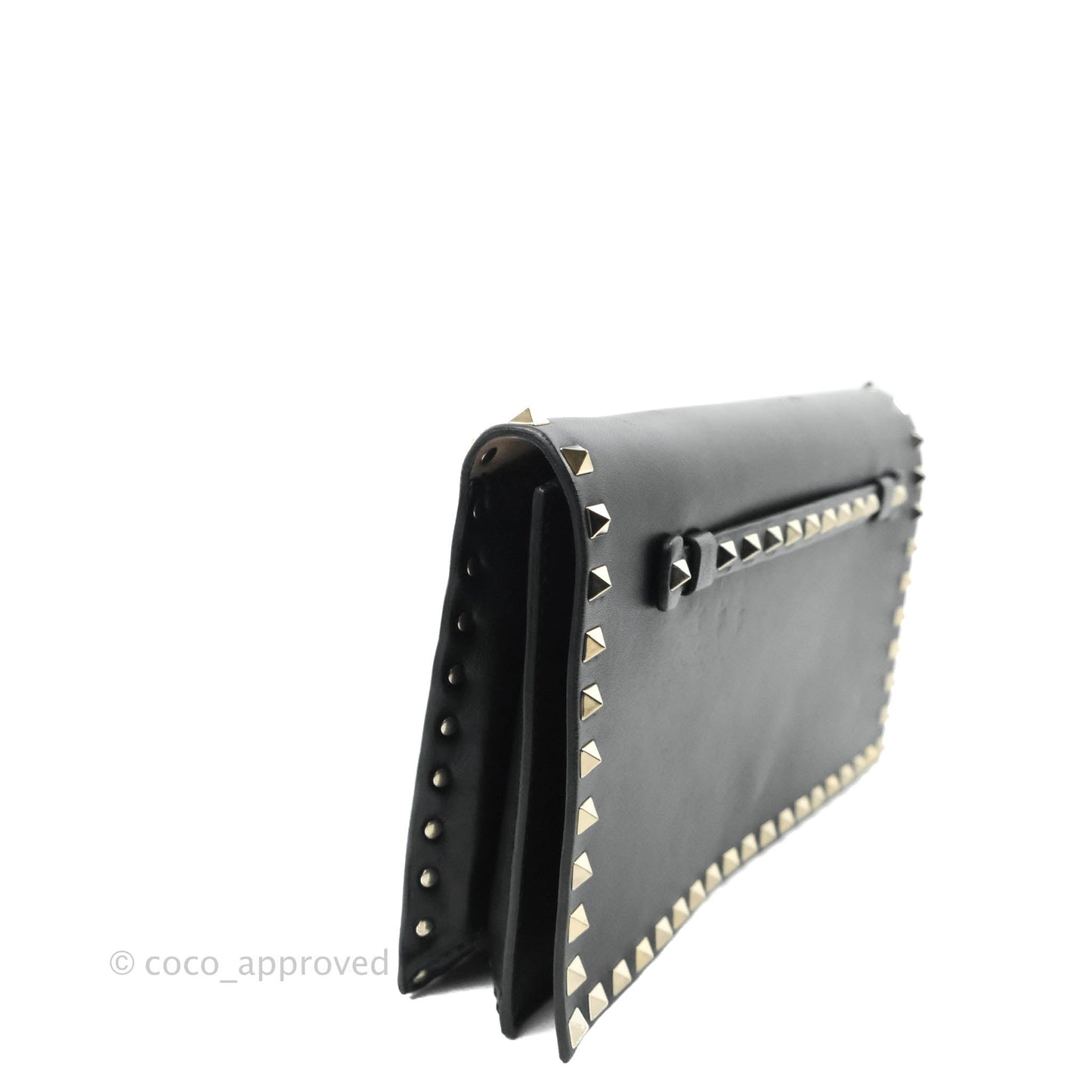 Valentino Nappa Rockstud Wristlet Clutch Black