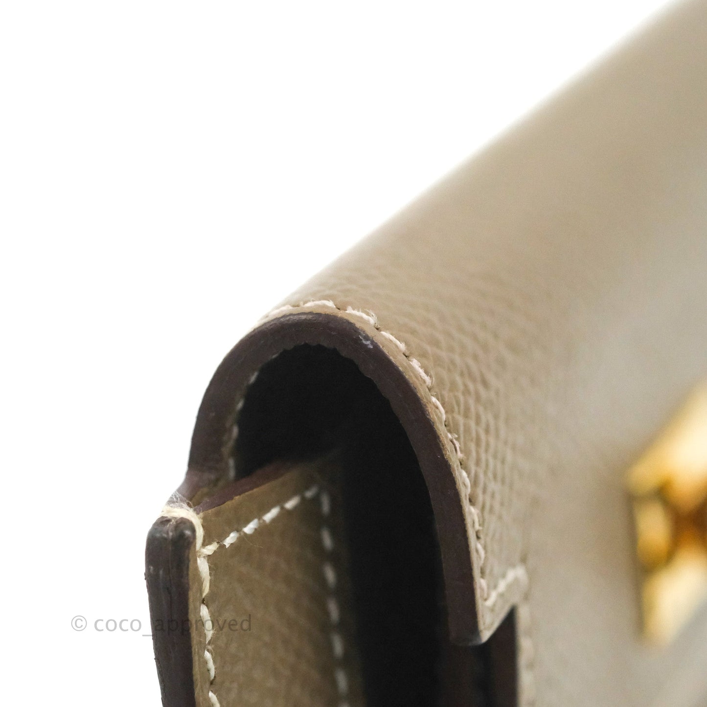 Hermès Kelly Pocket Compact Wallet Epsom Etoupe Gold Hardware