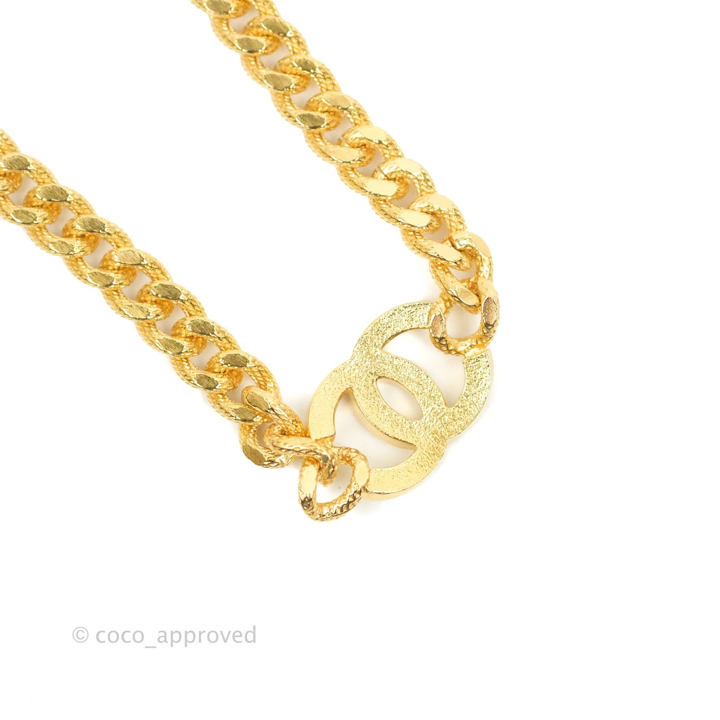 Chanel Crystal CC Chain Choker Gold Tone 22A