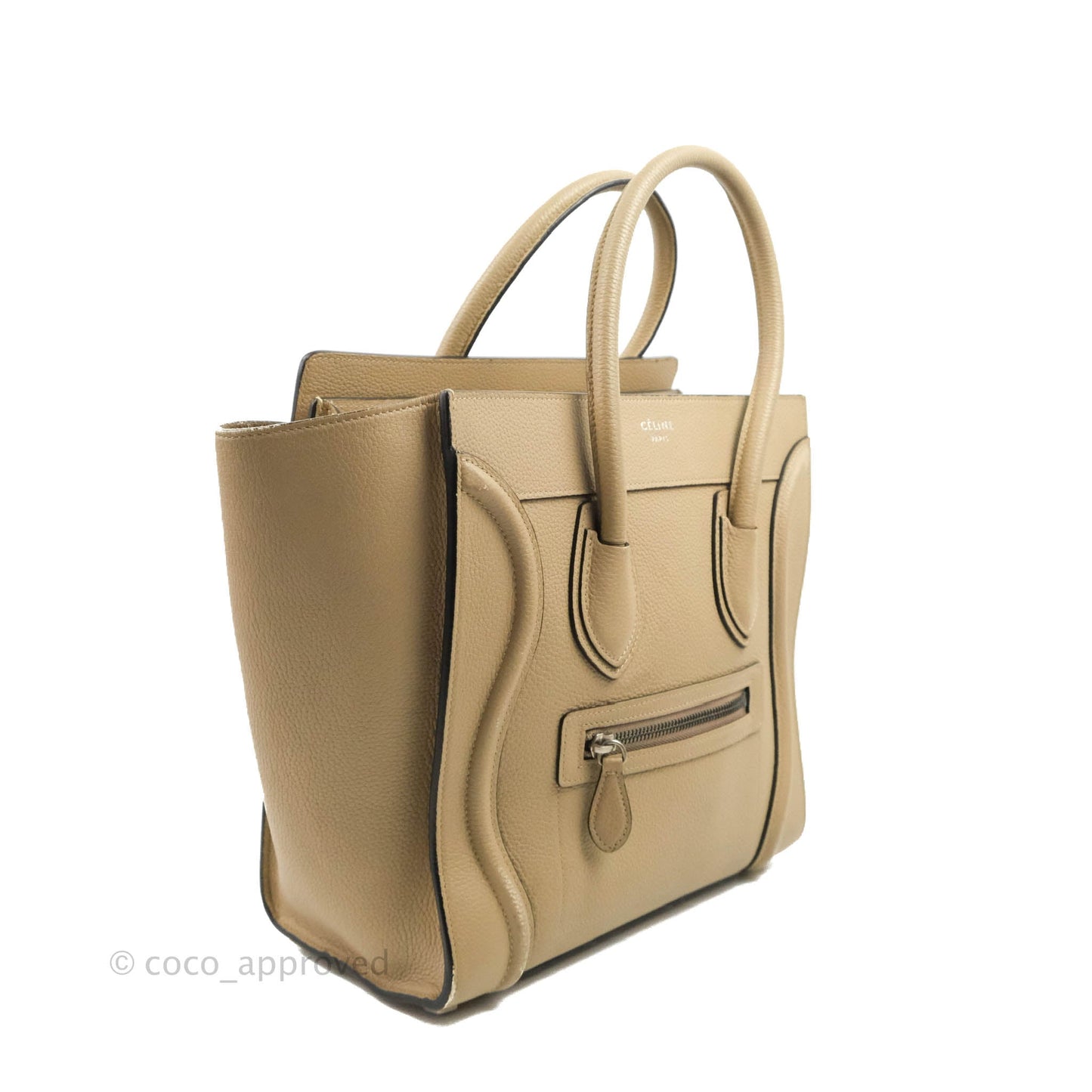 Celine Micro Luggage Handbag Dune Grained Calfskin