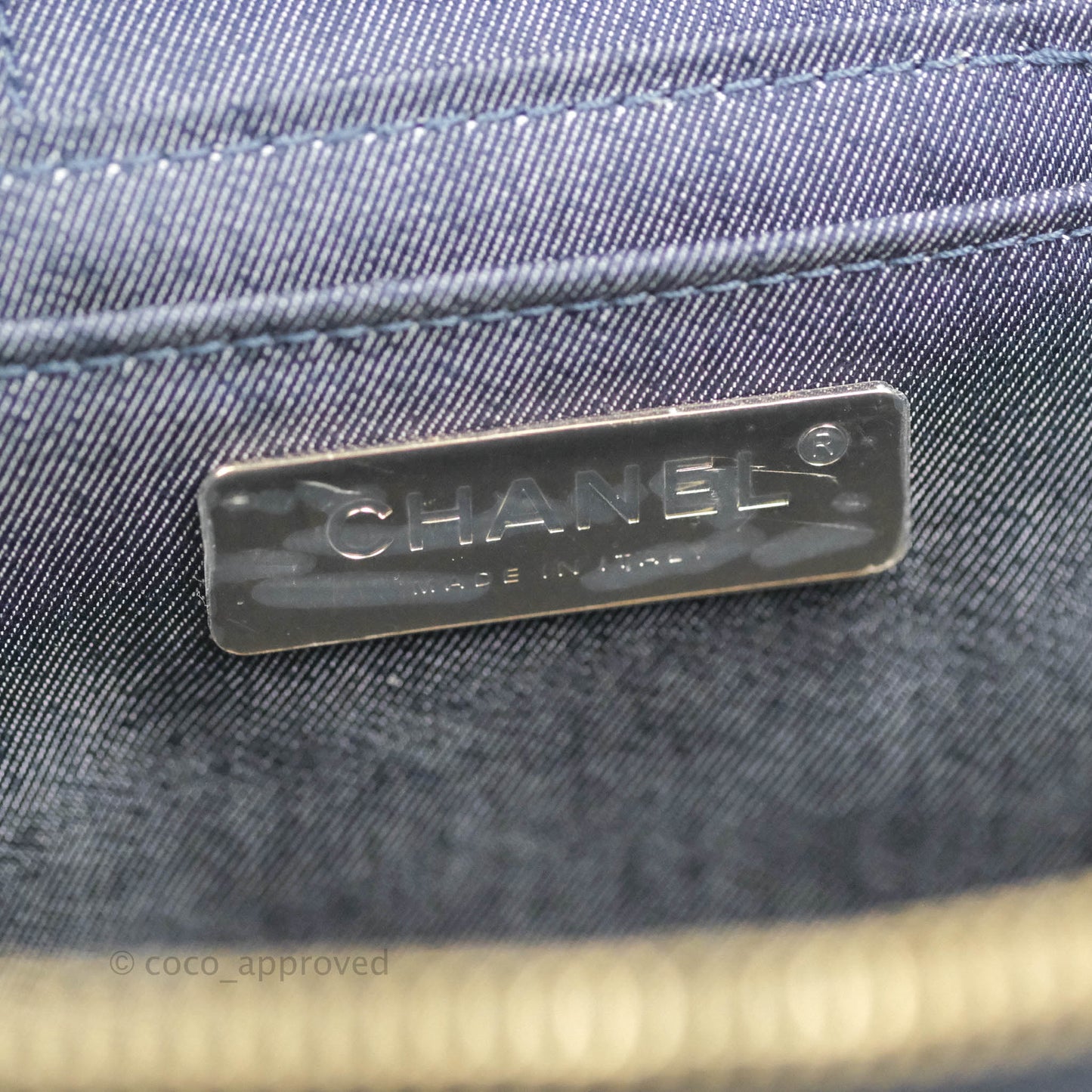Chanel CC Mania Vanity Case Navy Lambskin Gold Hardware