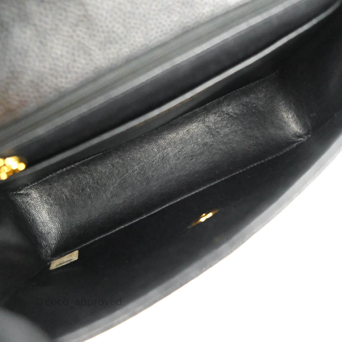 Chanel Vintage Chevron Envelope Flap Bag Black Caviar 24K Gold Hardware