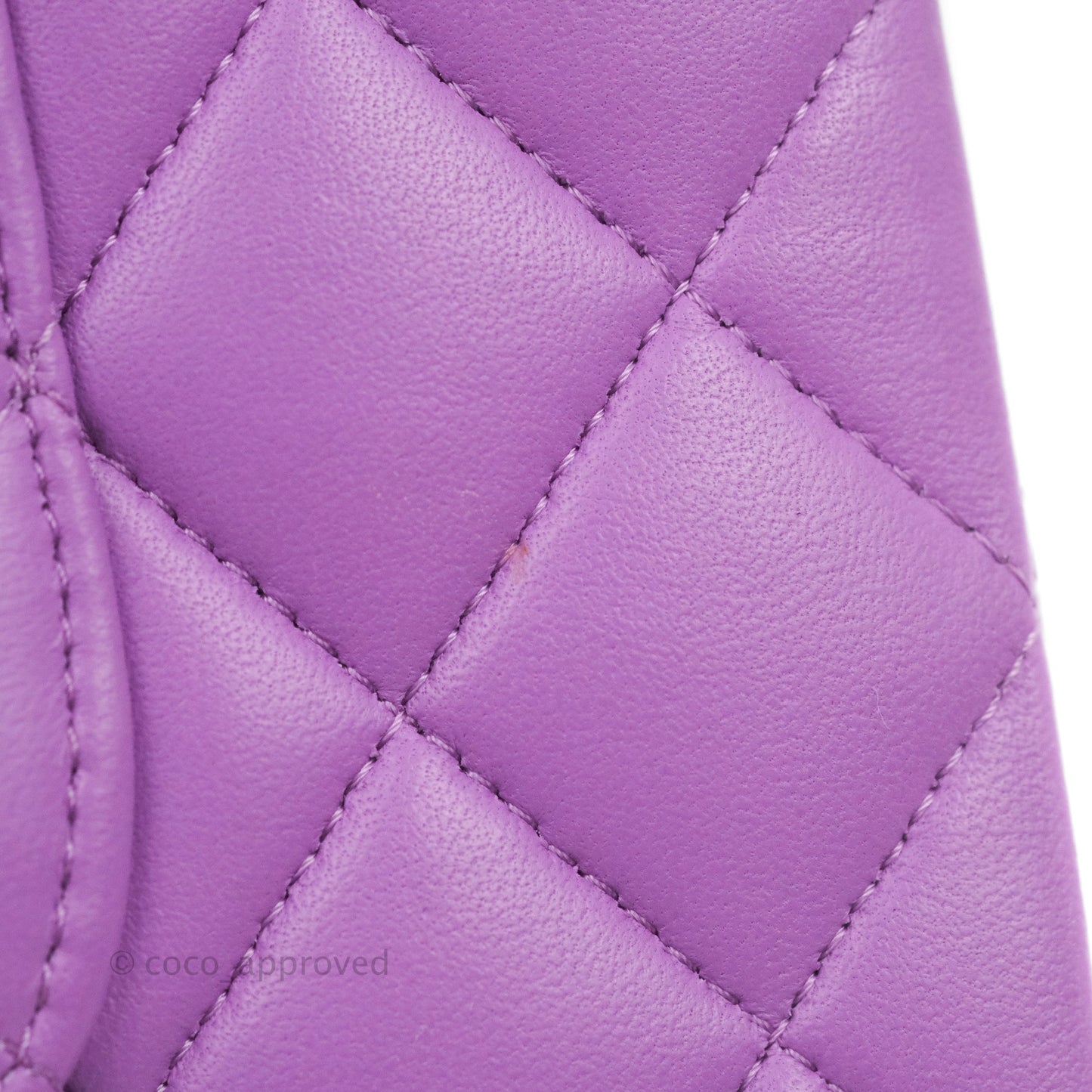 Chanel Classic M/L Medium Flap Quilted Purple Lambskin Silver Hardware 20C