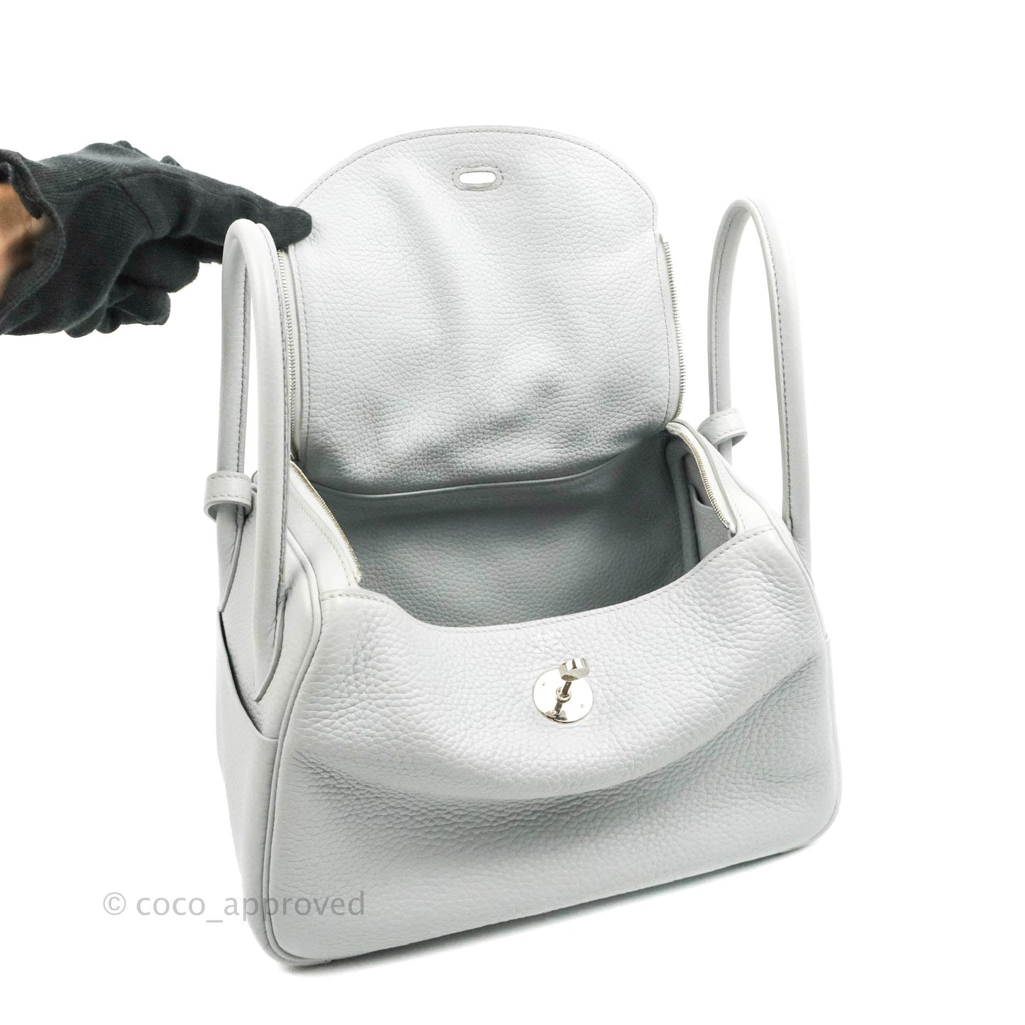 Hermès Lindy 26 Blue Glacier 8U Taurillon Clemence Palladium Hardware