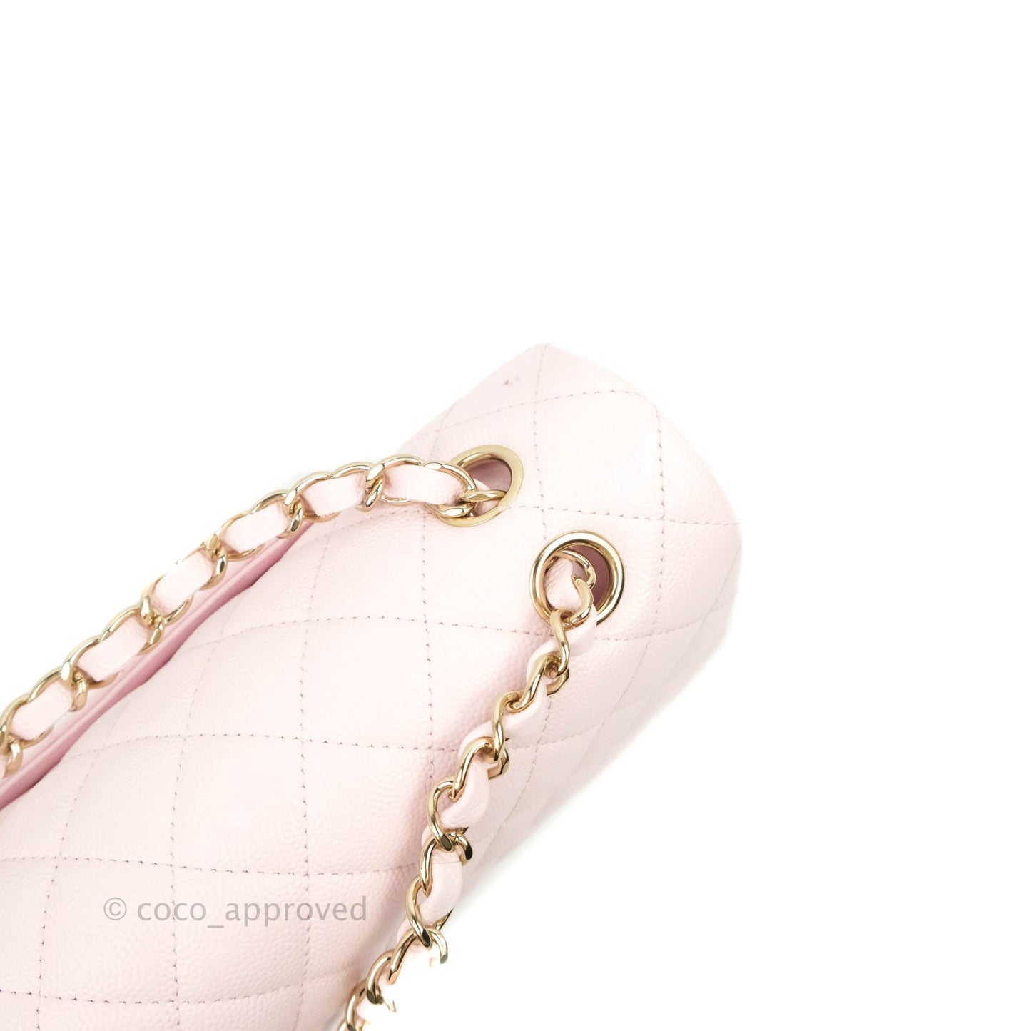 Chanel Classic M/L Medium Flap Quilted Pink Caviar Gold Hardware 22P