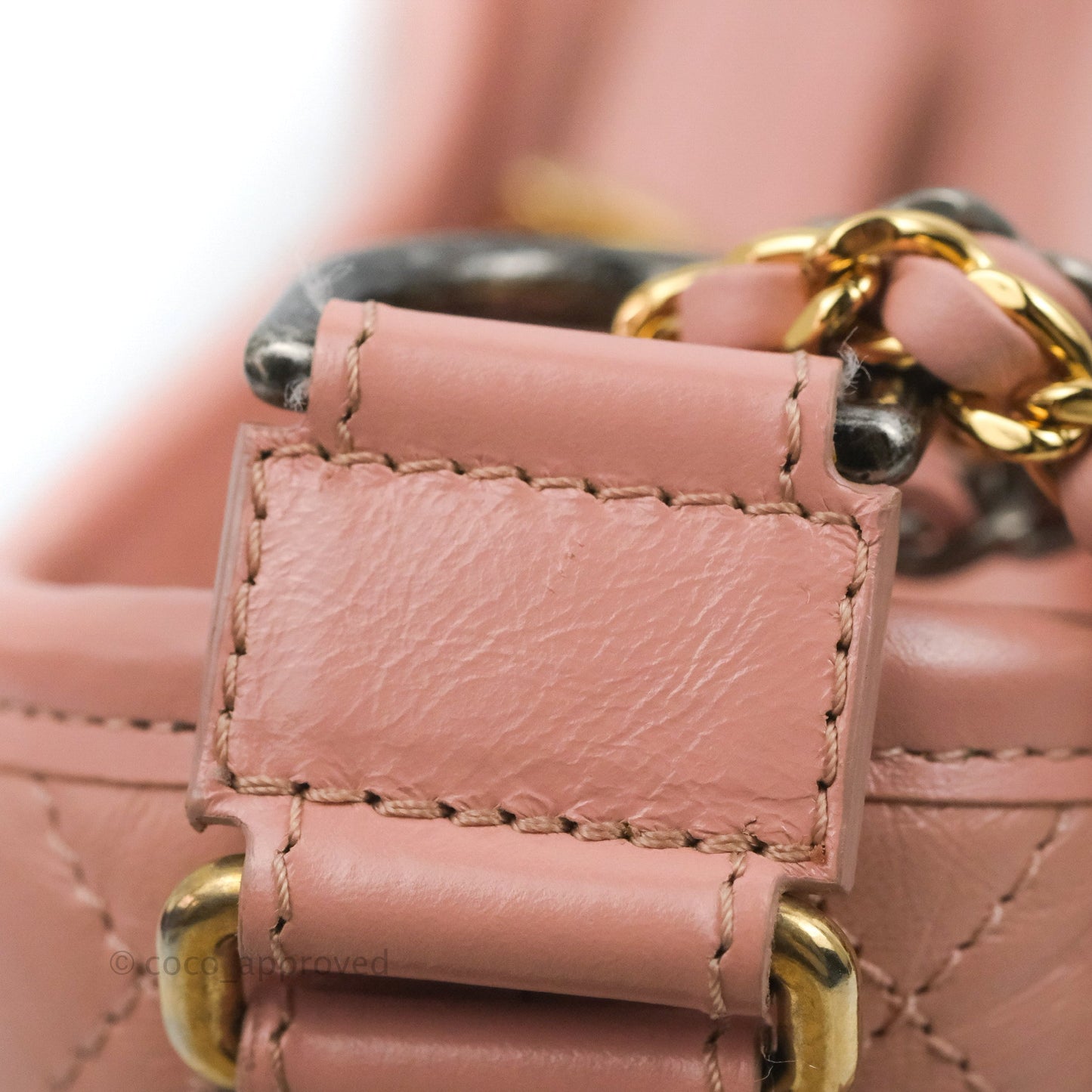 Chanel Quilted Small Gabrielle Hobo Pink Aged Calfskin