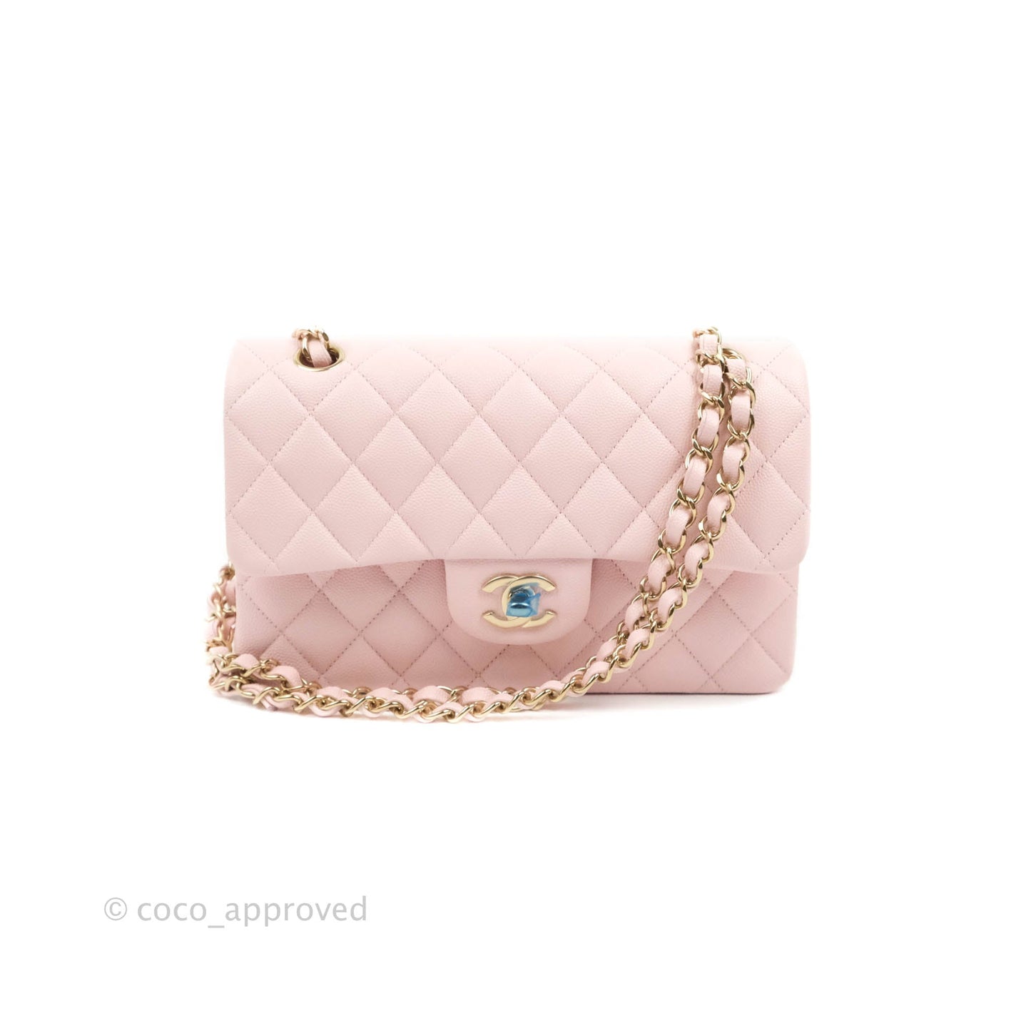 Chanel Classic Small S/M Flap Pink Caviar Gold Hardware 22S