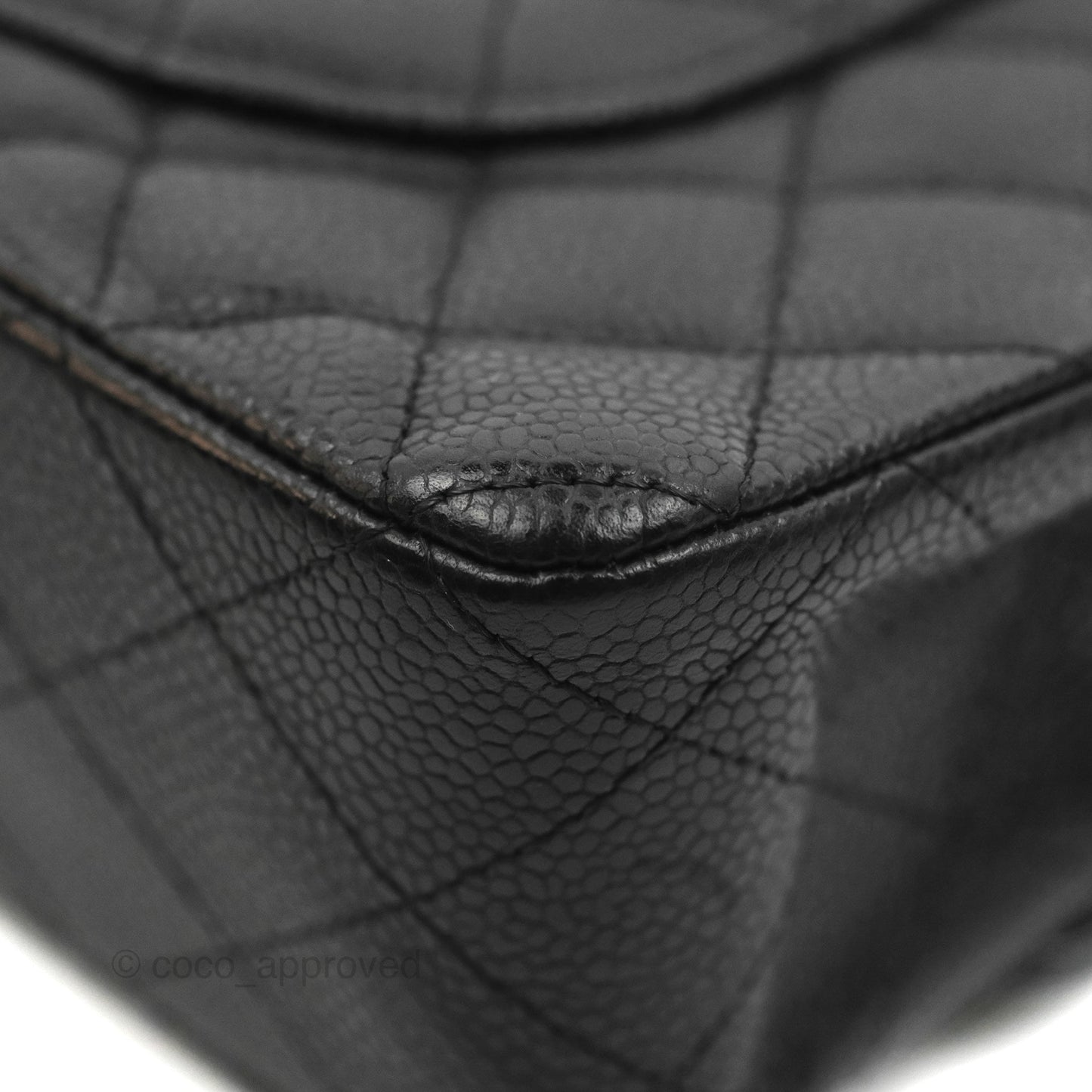 Chanel Classic M/L Medium Flap Quilted Black Caviar Silver Hardware