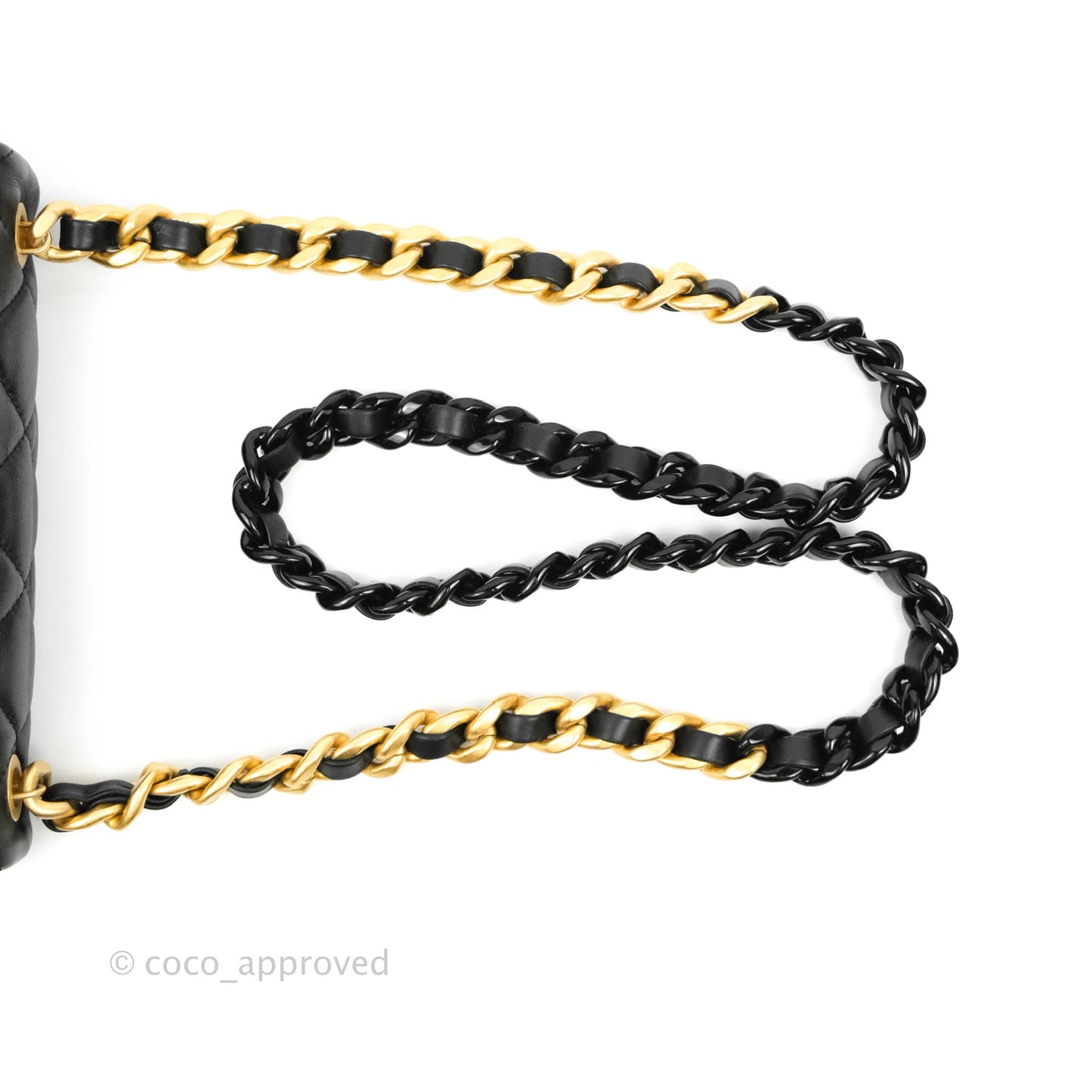 Chanel Small Flap Bag Black Lambskin Gold and Lacquered Metal 22S