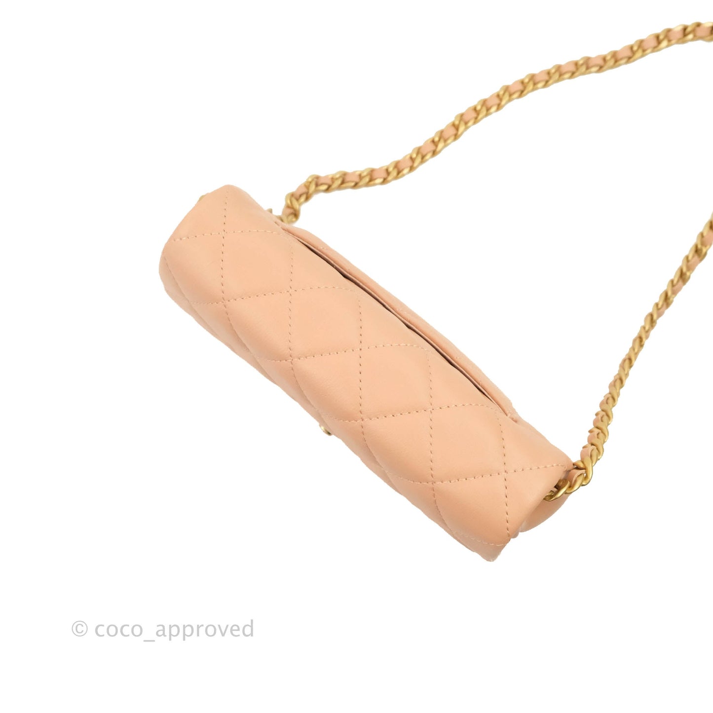 Chanel Clutch with Chain Beige Pink Calfskin Aged Gold Hardware