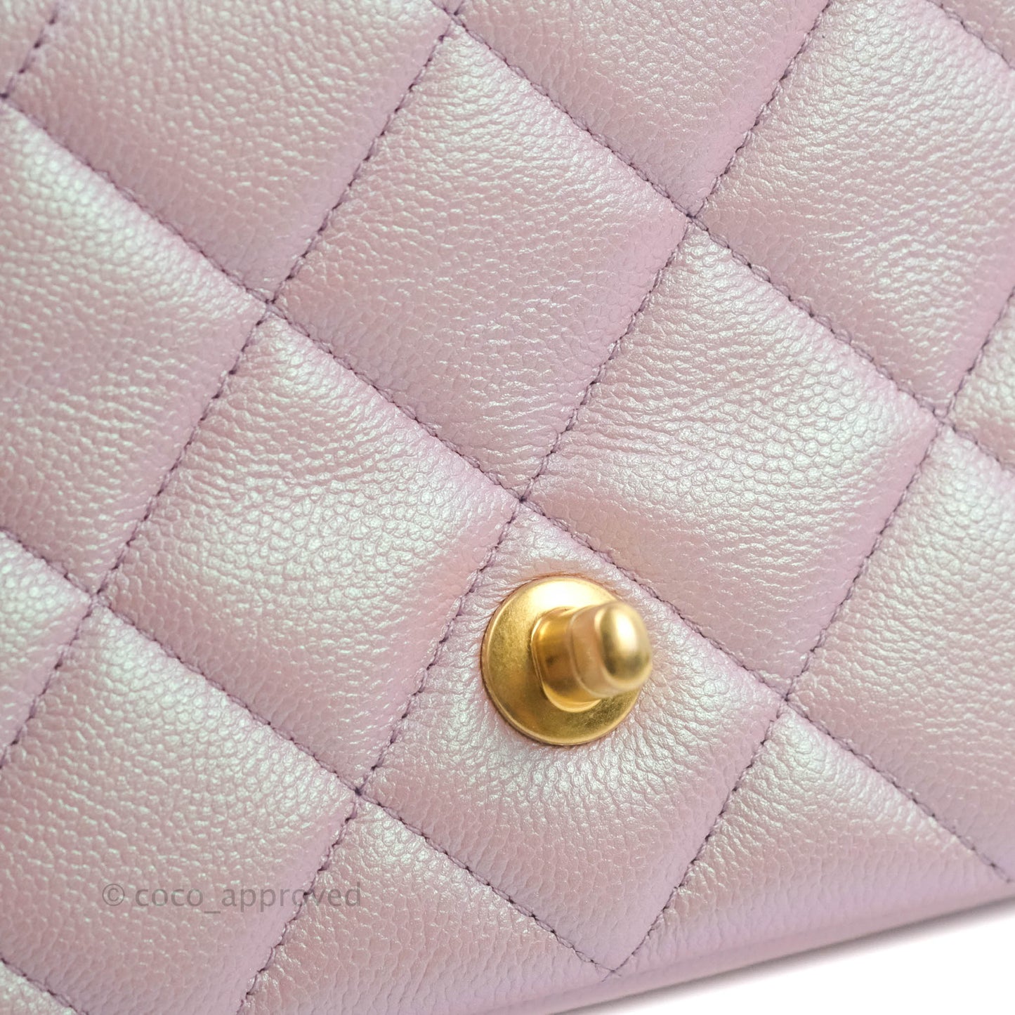 Chanel Quilted My Perfect Mini Iridescent Pink Caviar Aged Gold Hardware 21K
