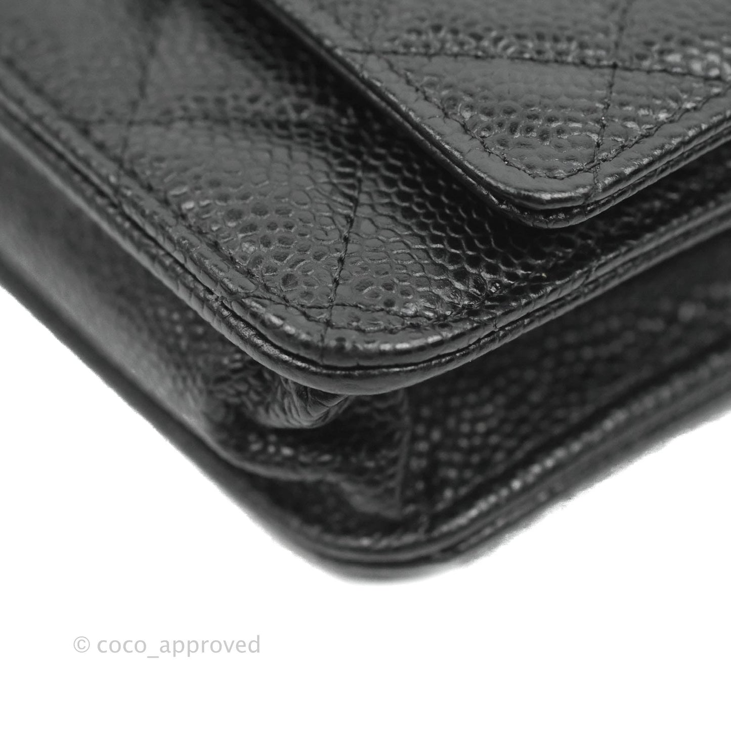 Chanel Quilted WOC Black Caviar Gold Hardware