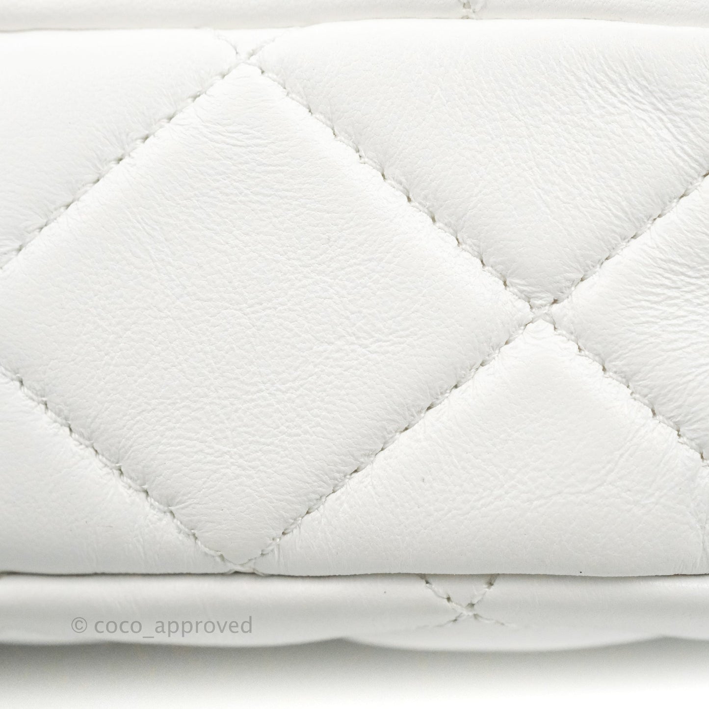 Chanel Small Flap Bag White Lambskin Aged Gold and Lacquered Metal 22S