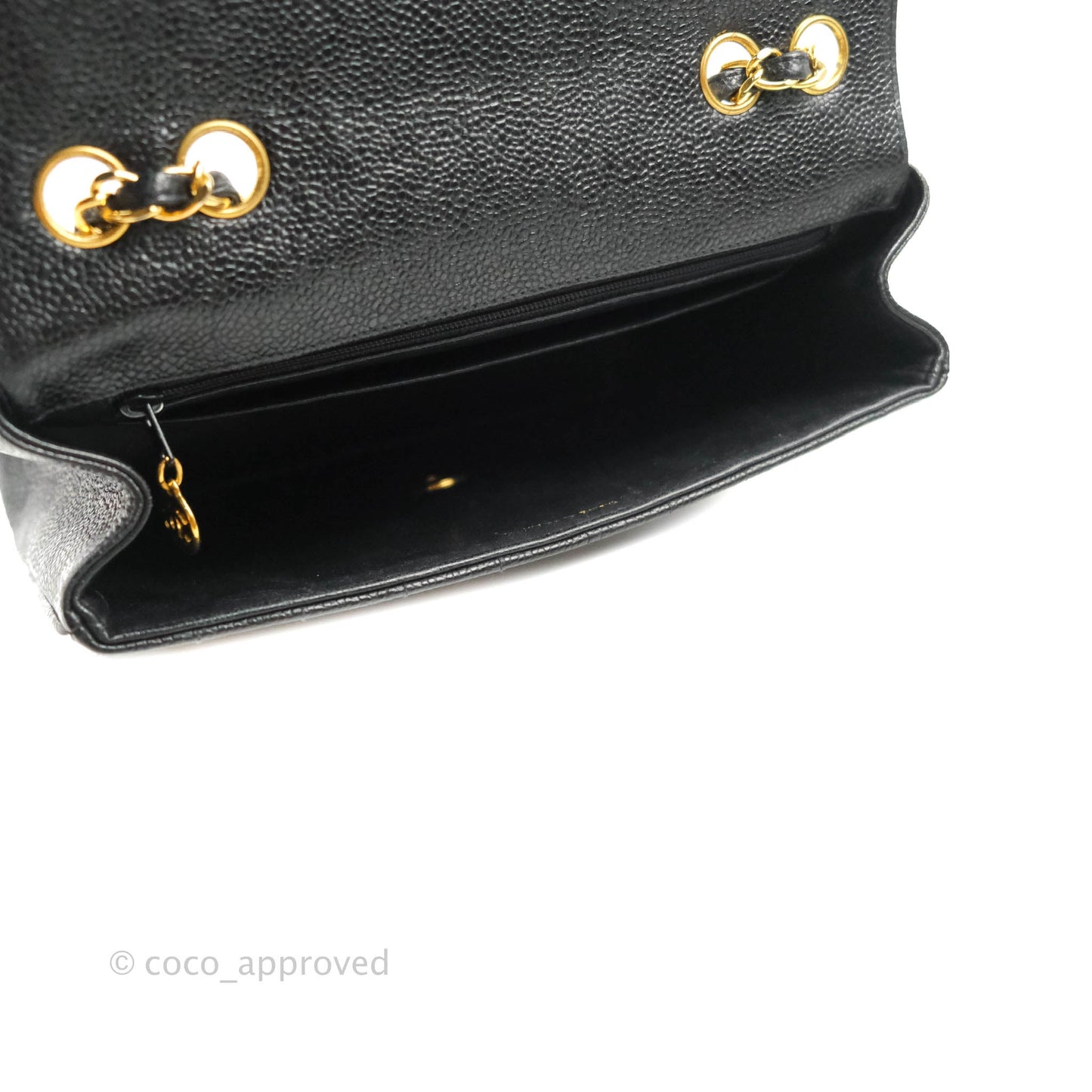 Chanel Vintage Chevron Envelope Flap Bag Black Caviar 24K Gold Hardware