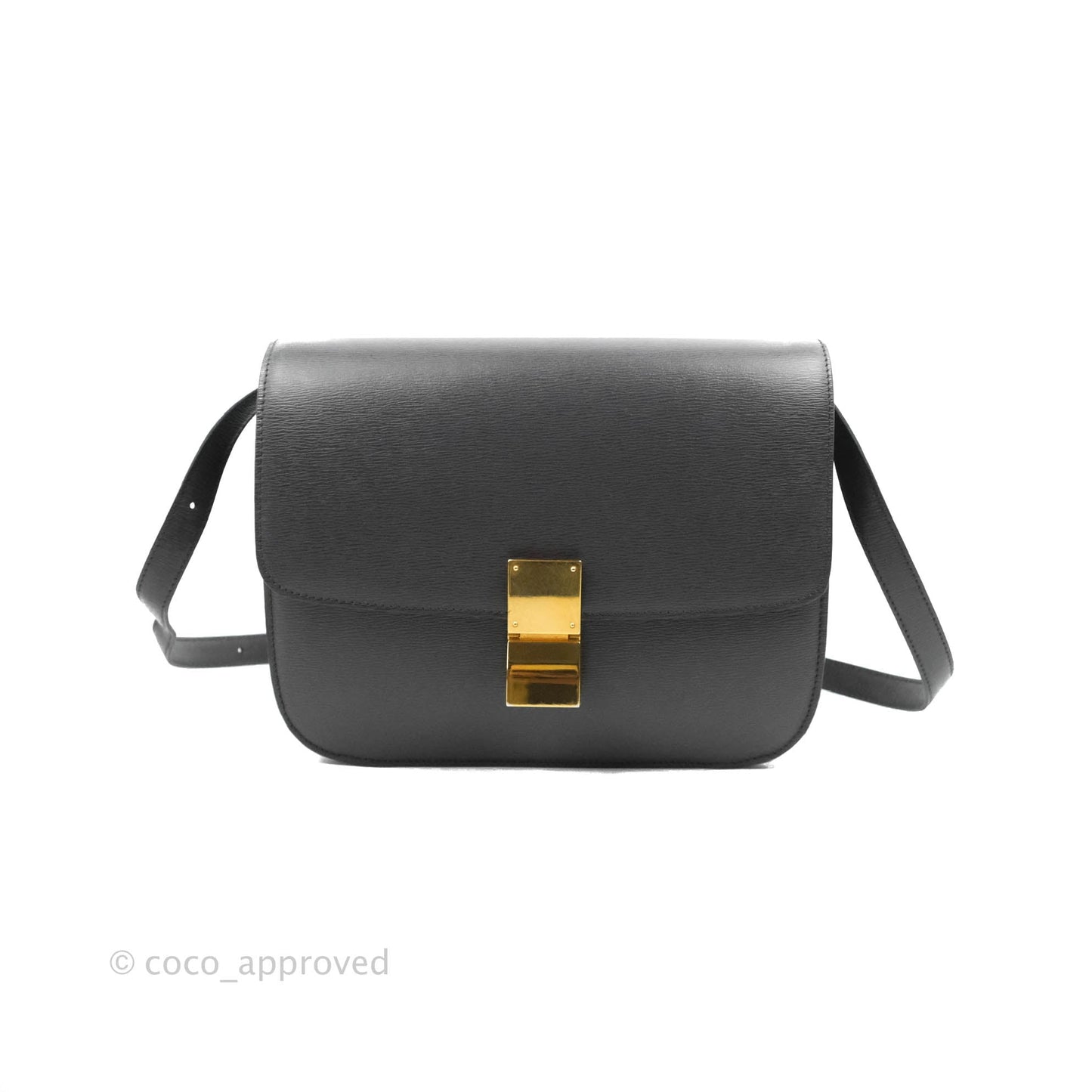Celine Medium Classic Box Flap Grey Liege Calfskin