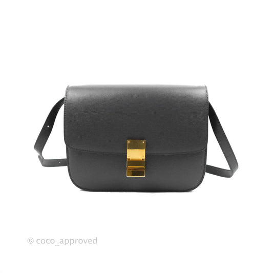 Celine Medium Classic Box Flap Grey Liege Calfskin