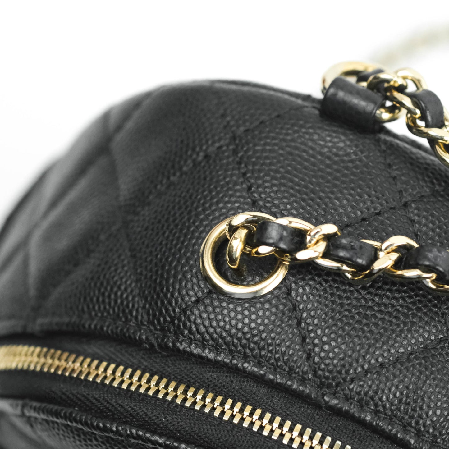 Chanel Quilted Small CC Day Backpack Black Caviar Gold Hardware