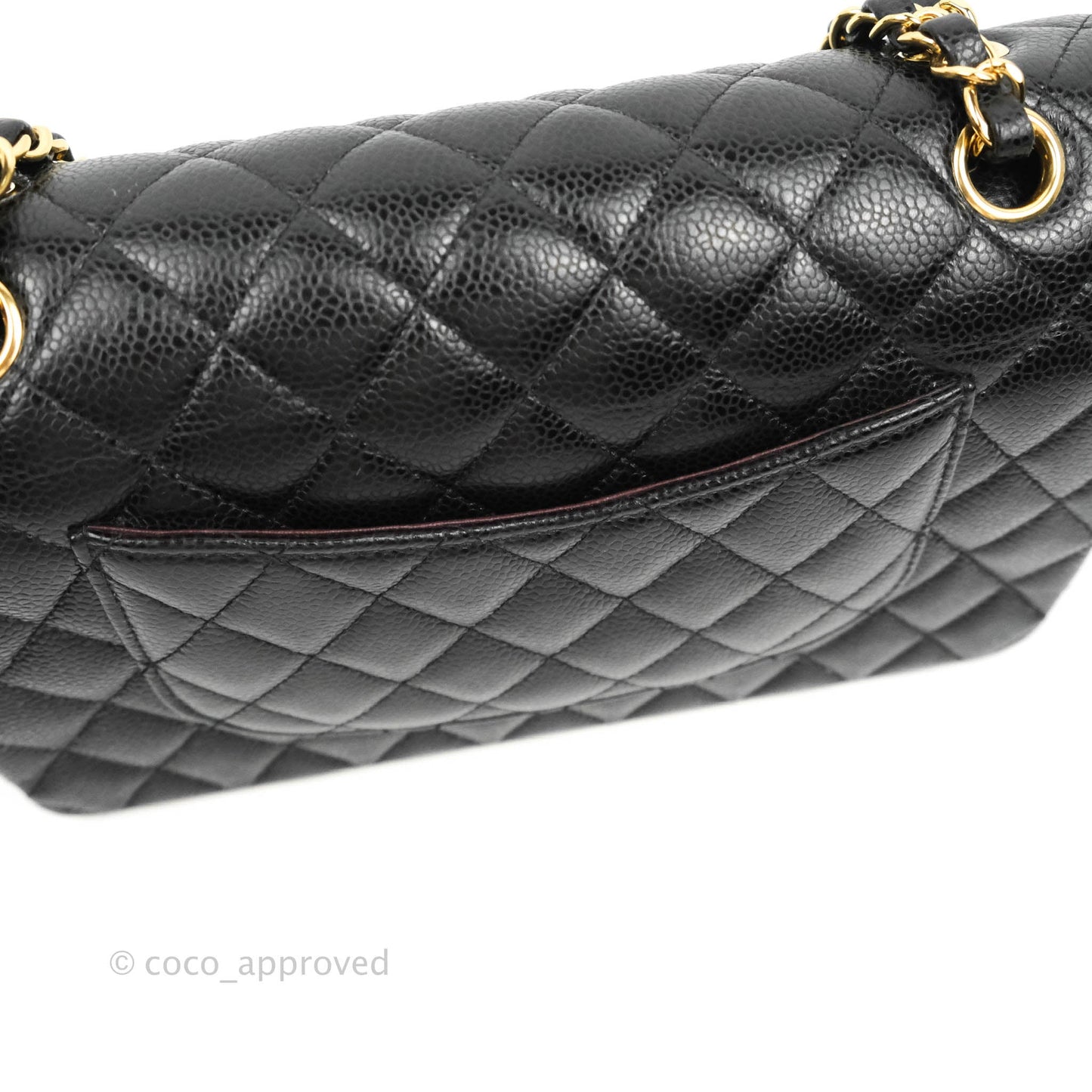 Chanel Medium Classic Quilted Flap Black Caviar Gold Hardware