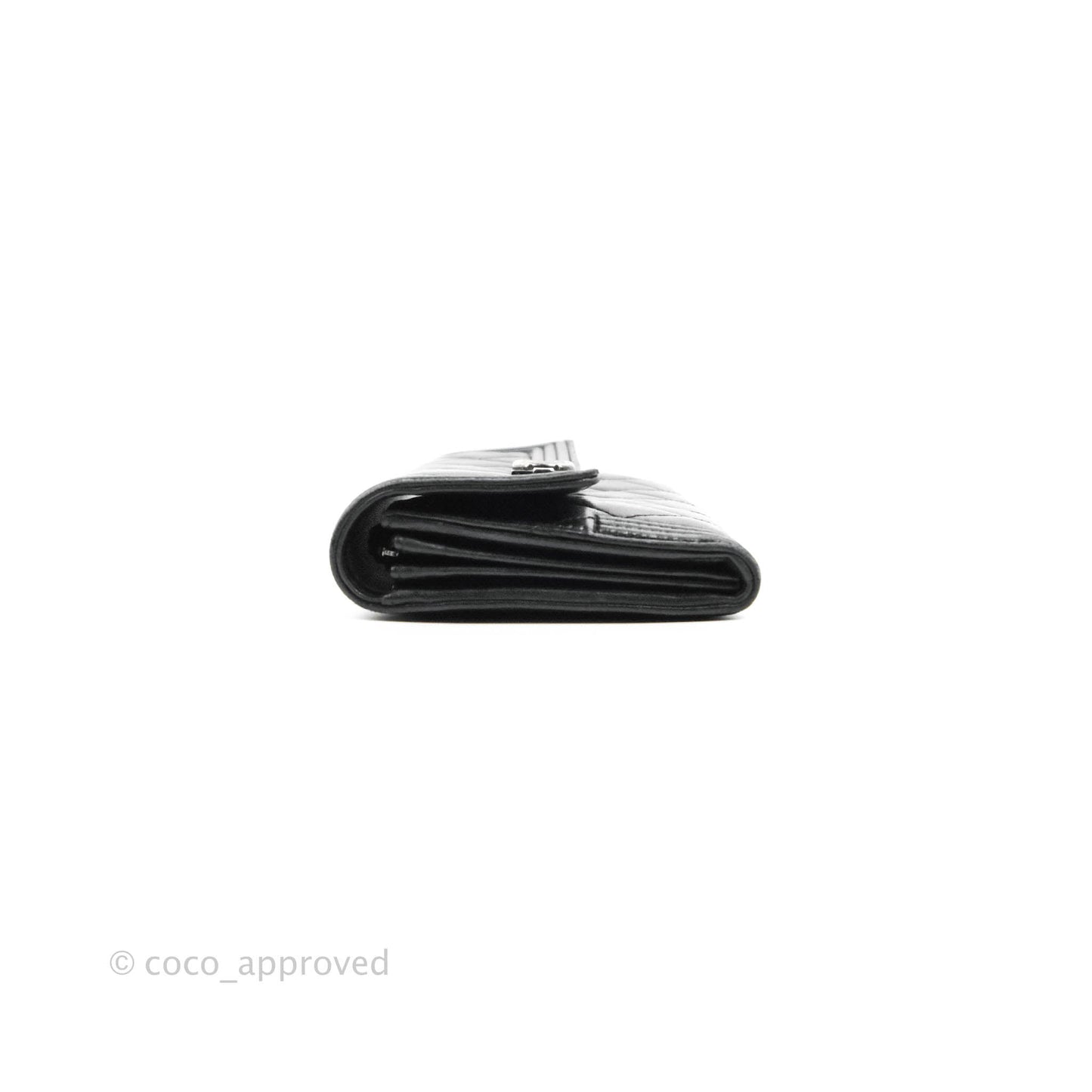 Chanel Quilted Boy Flap Long Wallet Black Lambskin Ruthentium Hardware