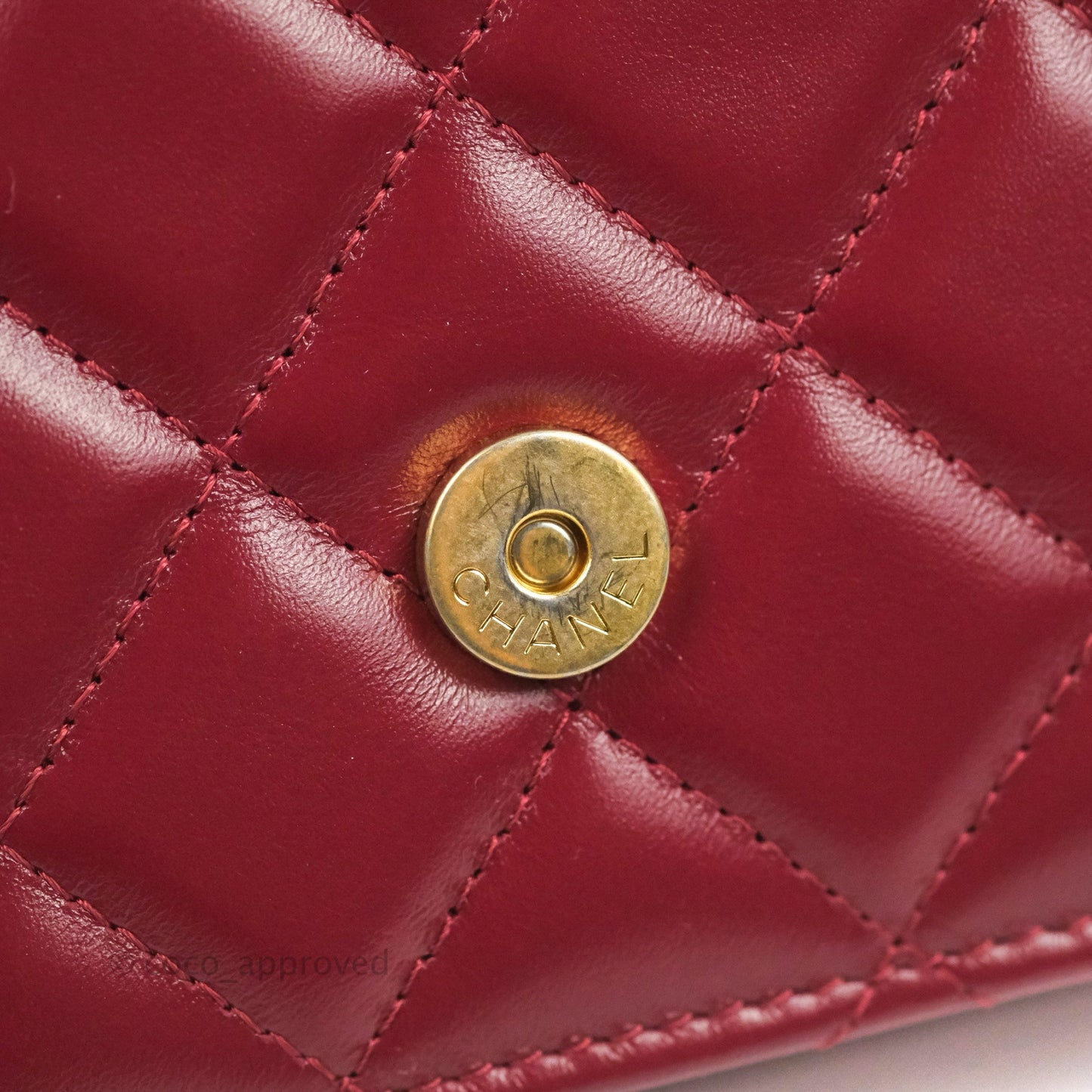 Chanel Quilted Perfect Fit Adjustable Wallet On Chain WOC Burgundy Calfskin Aged Gold Hardware
