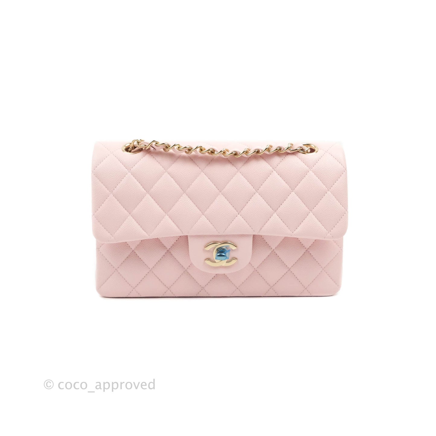 Chanel Classic Small S/M Flap Pink Caviar Gold Hardware 22S