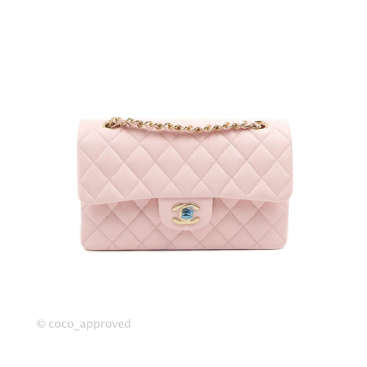 Chanel Classic Small S/M Flap Pink Caviar Gold Hardware 22S