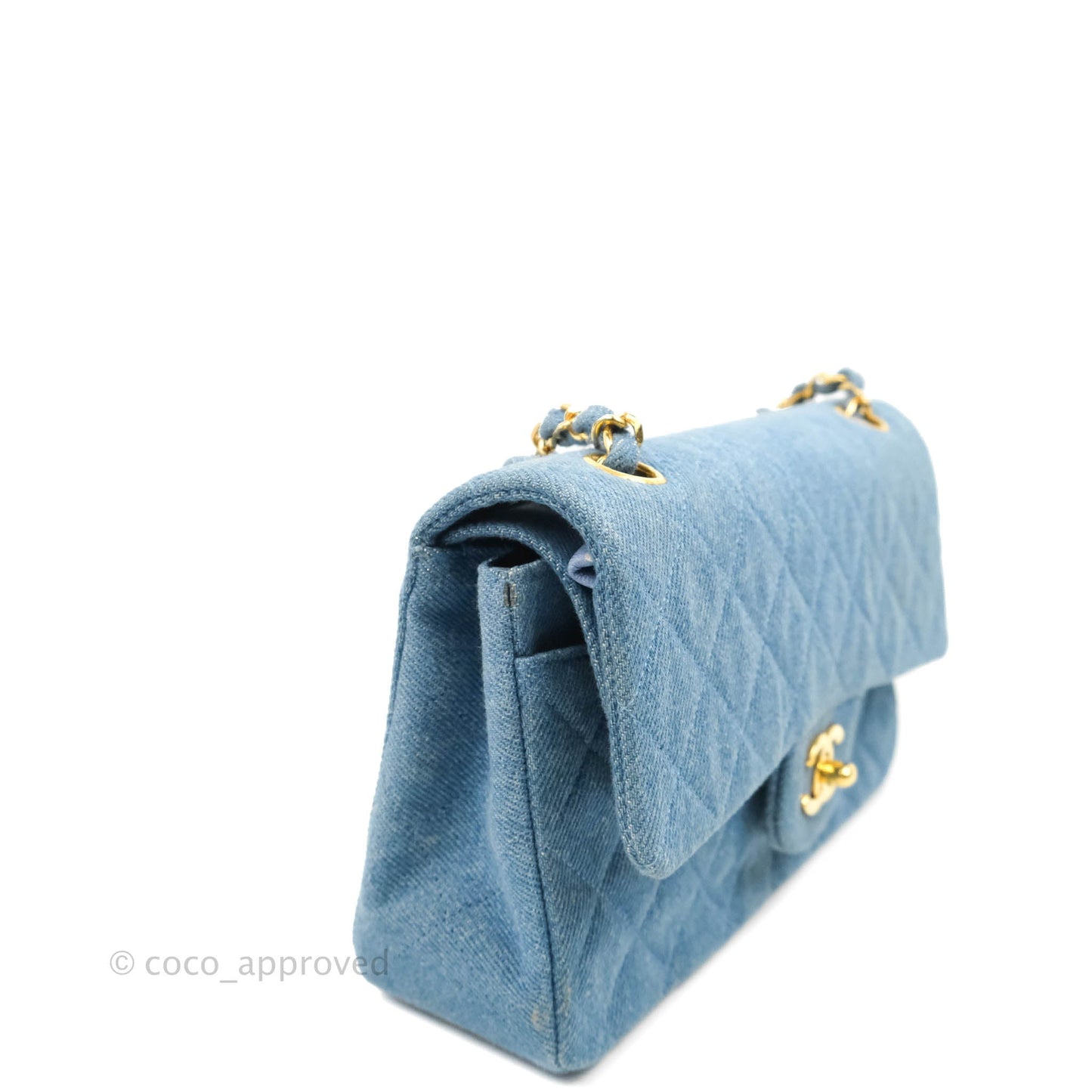 Chanel Vintage Classic Small S/M Flap Denim 24K Gold Hardware
